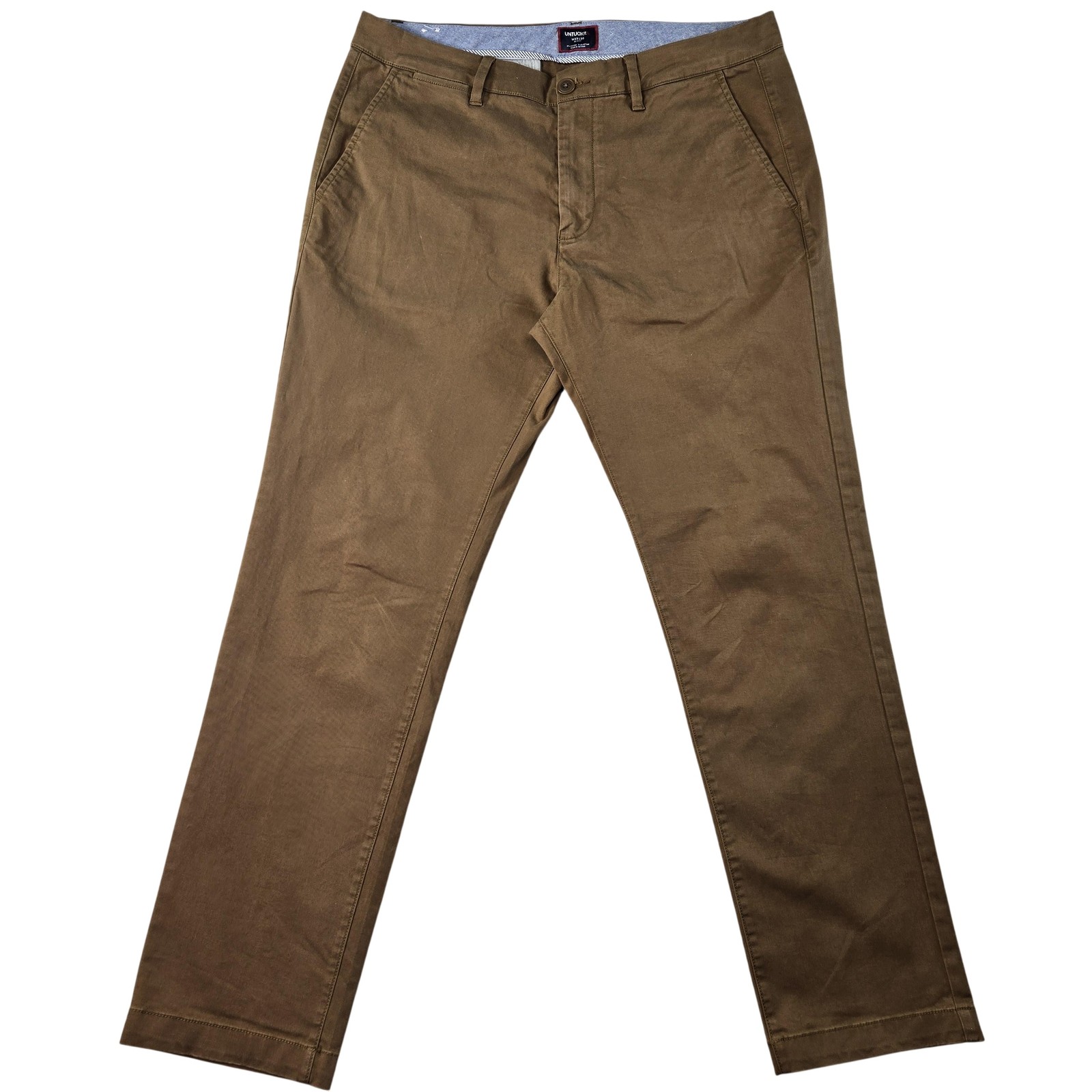 UNTUCKit Pants Mens 33×30 Brown Chino Slim Cotton Spandex Tapered Pockets