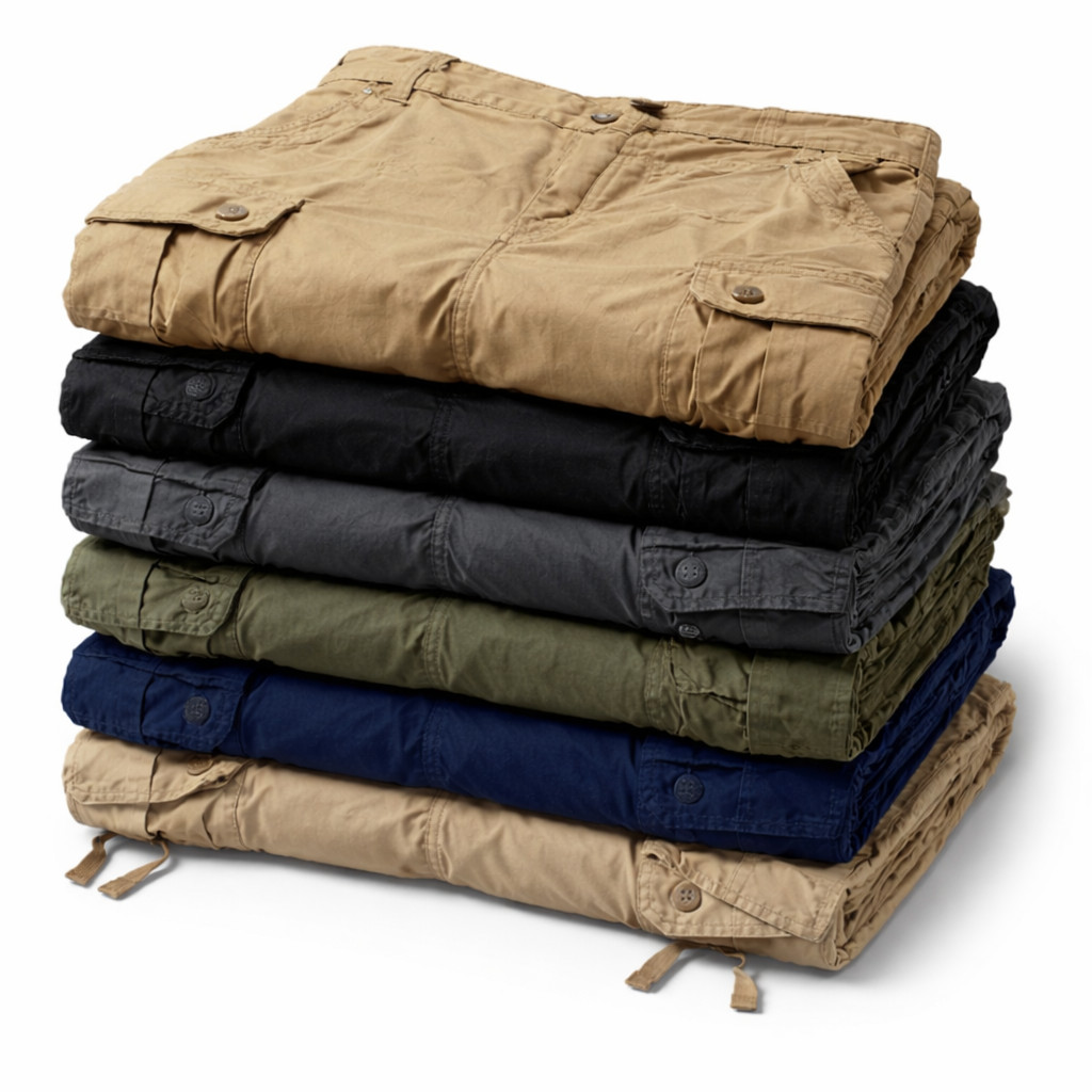 Mens Cargo Shorts Cotton Blend Work Walking 34 36 38 40 Black Beige Green Grey