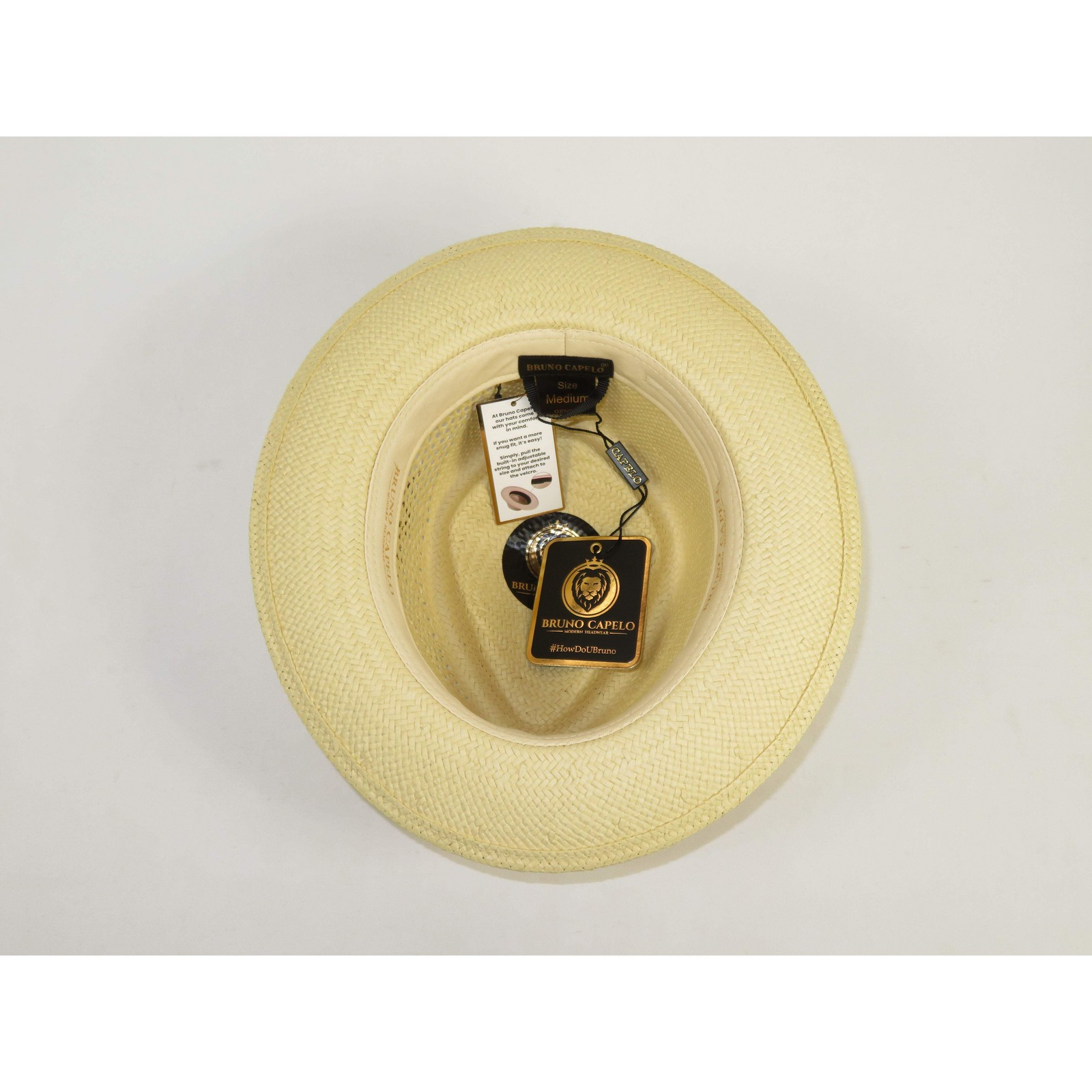 Men’s Bruno Capelo Genuine Straw Hat Fedora Geneva Panama GA627 Natural