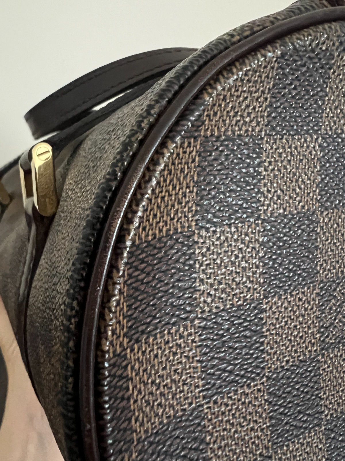 Authentic Louis Vuitton Damier Ebene Papillon 26 Handbag Brown
