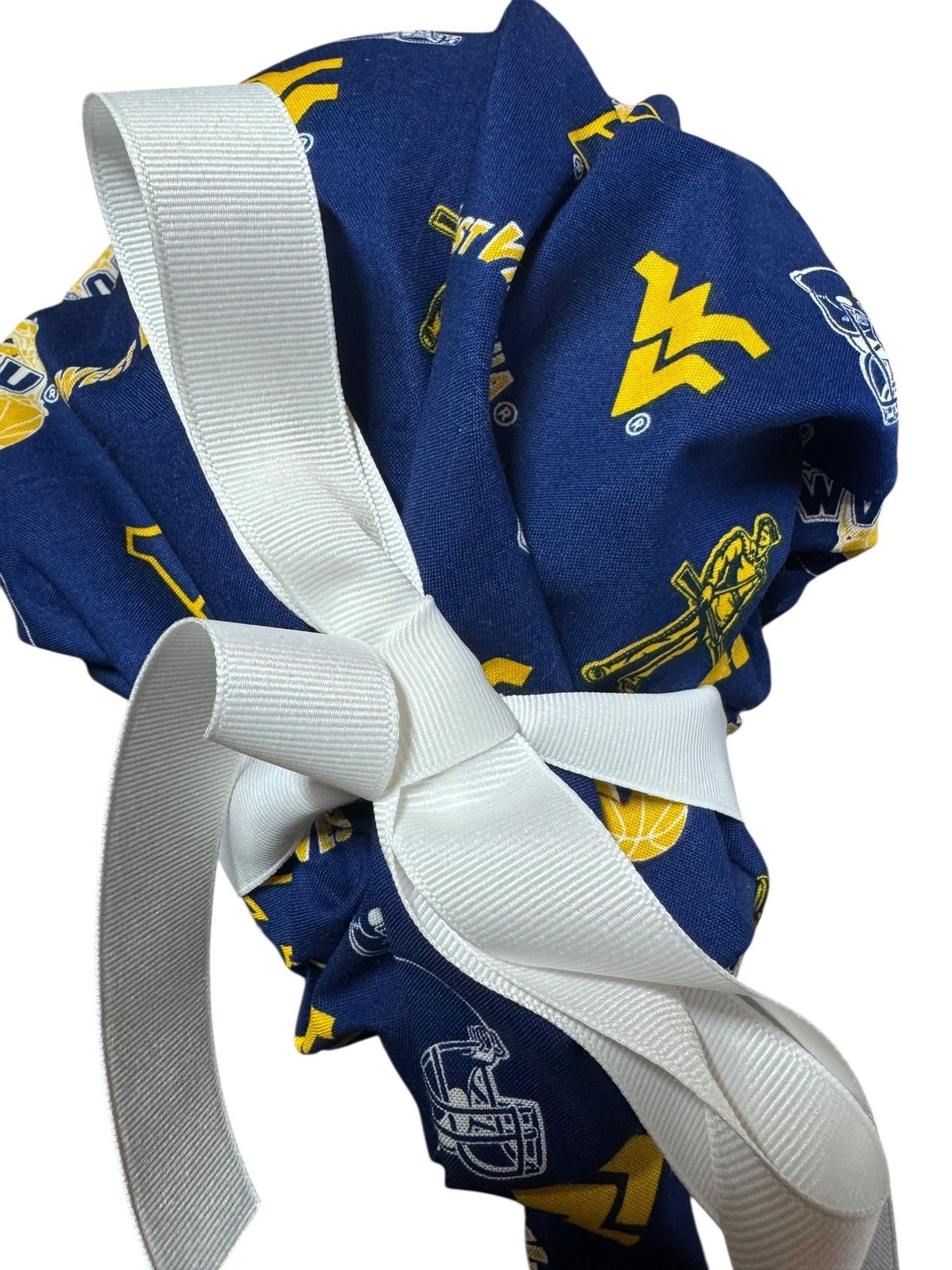 WVU Basketball/Football Bouffant Scrub Cap