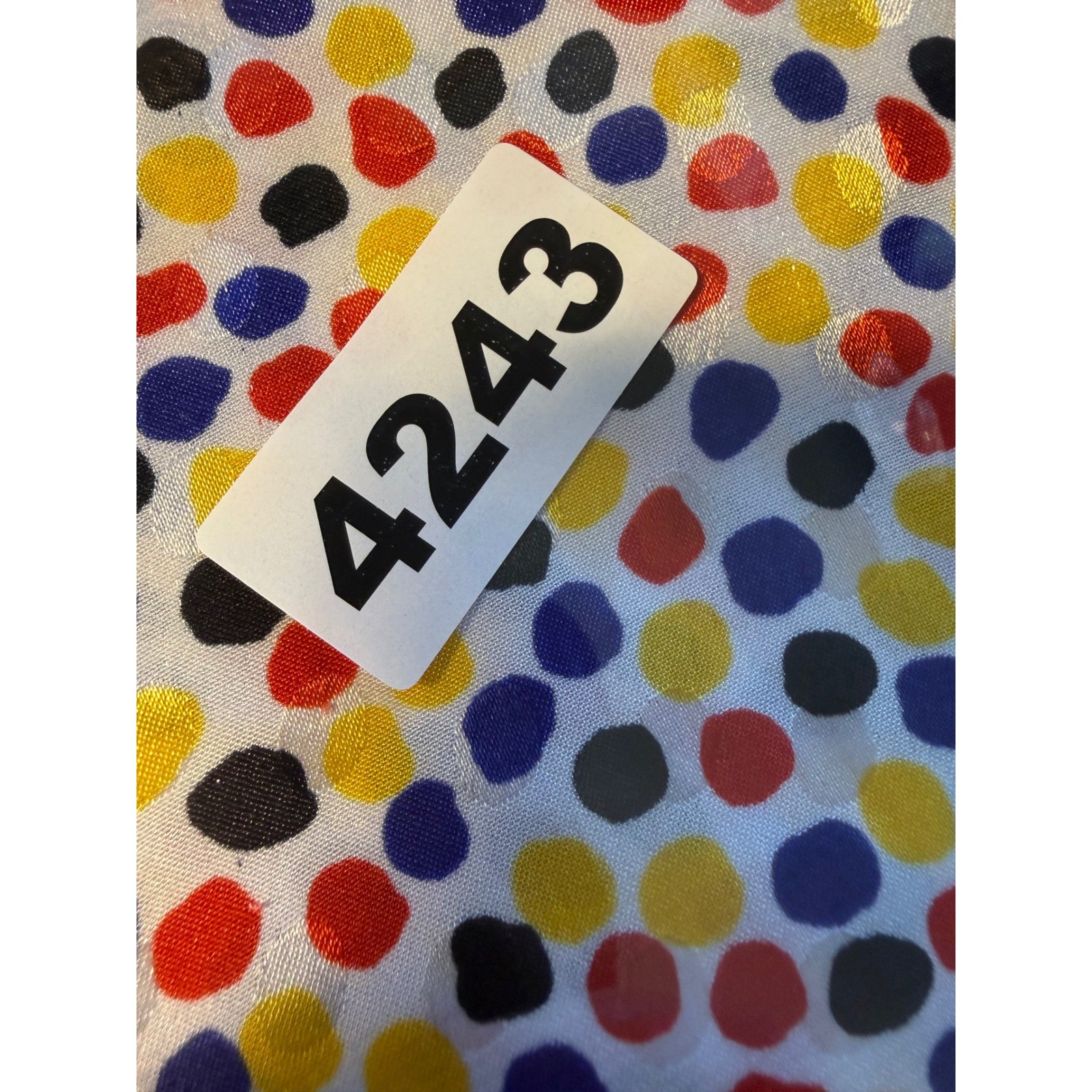 High Notes New York Vtg Polka Dot Blouse Primary Colors Short Sleeve S 6 Pop Art
