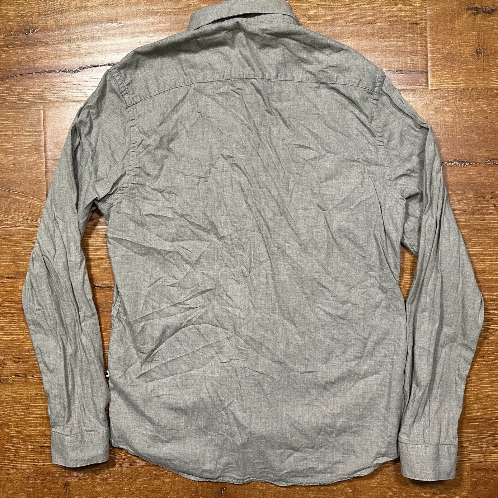 NN07 No Nationality Button Up Shirt Mens M Gray Long Sleeve Career City Retro