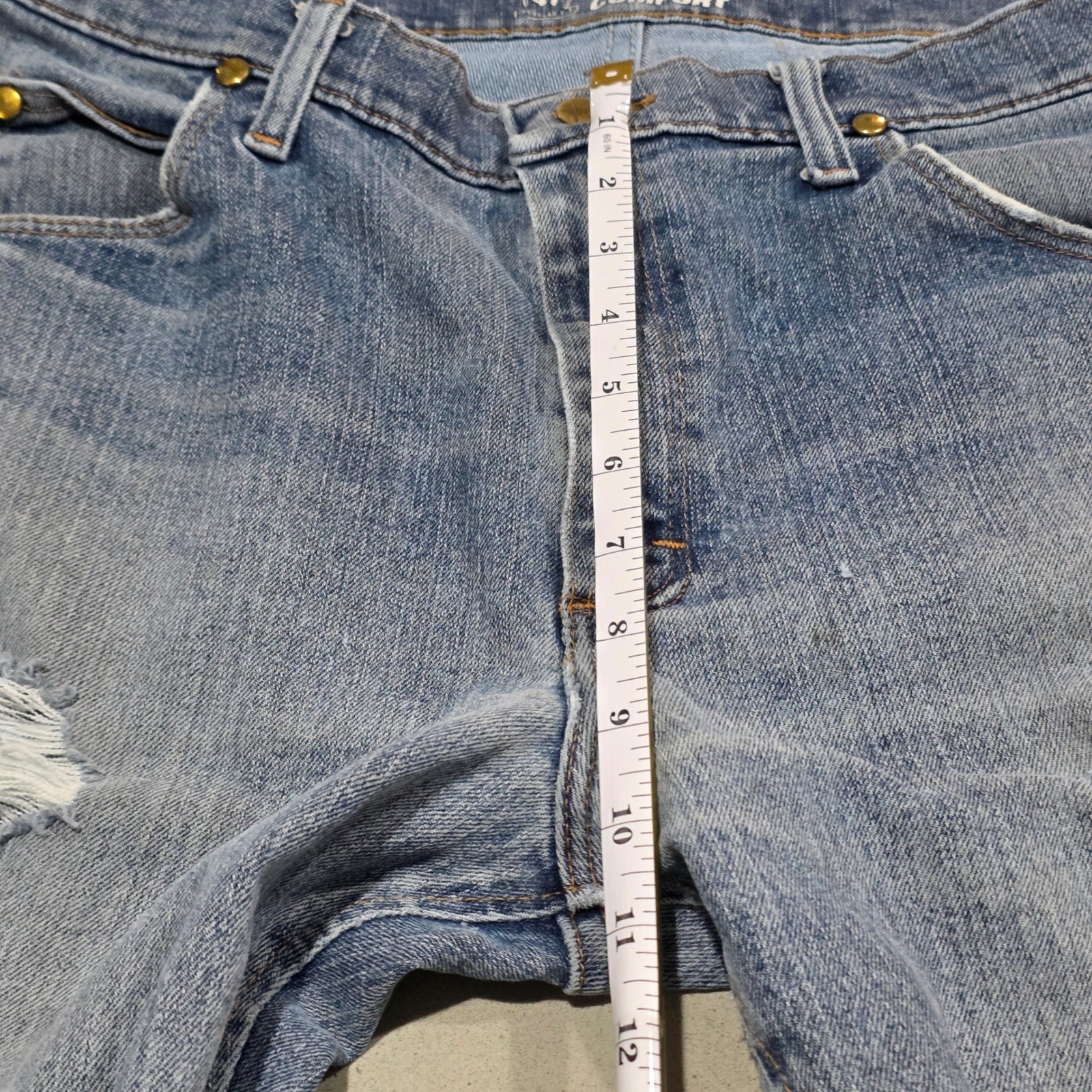 Wrangler 47 Advanced Comfort Mens Distressed Straight Leg Jeans 33×36 47MAAMS