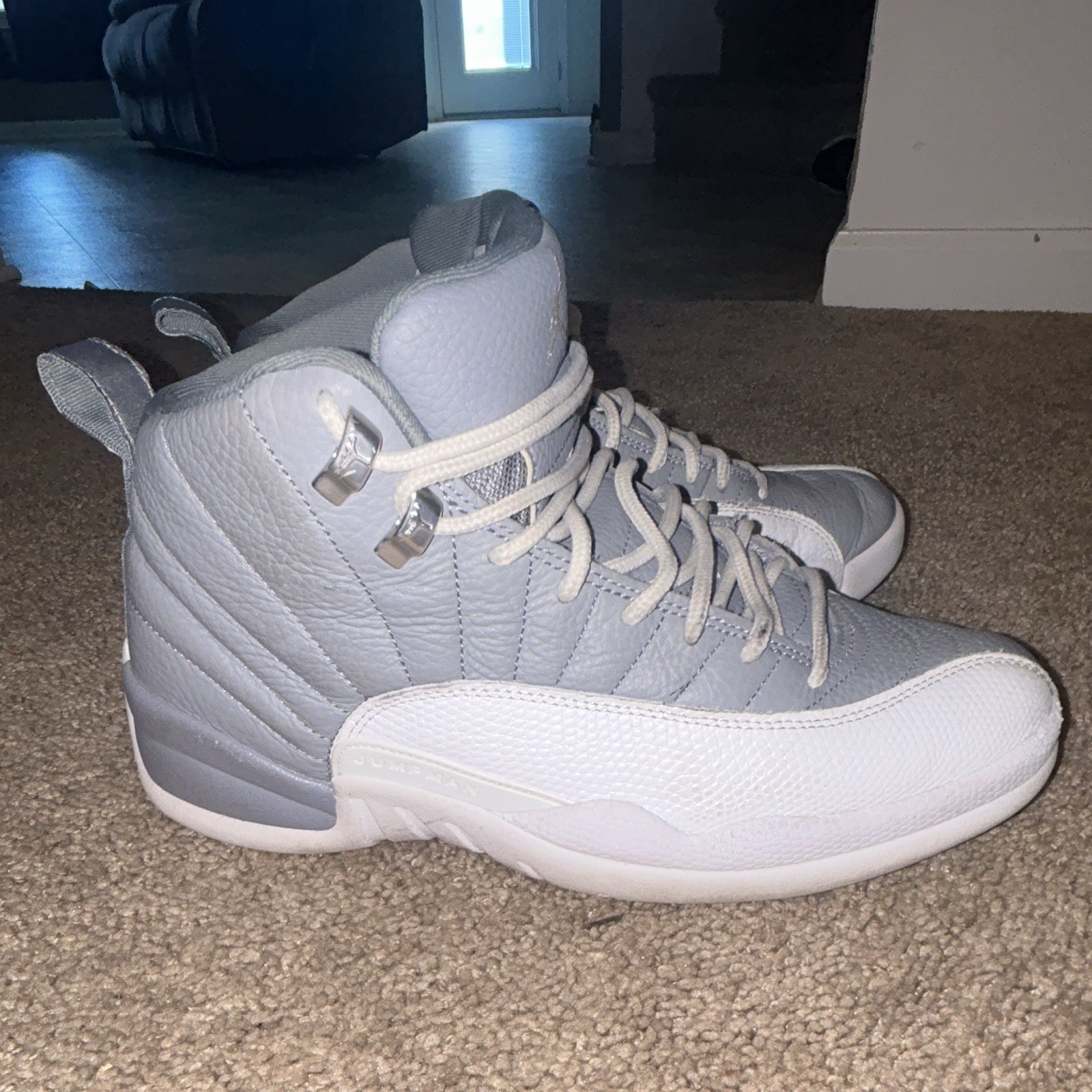 Jordan Air Jordan 12 Retro Stealth Gray/White High Top Sneaker 2022 CT8013-015