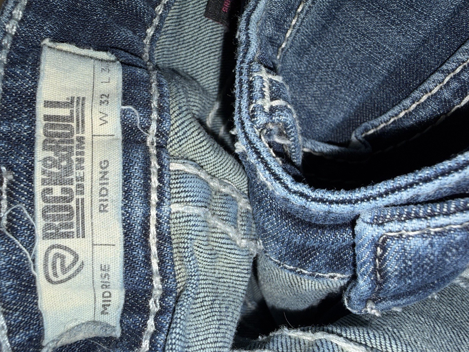 Rock & Roll Denim Men’s Blue Regular Fit Midrise Jeans Dark Wash 5-Pocket