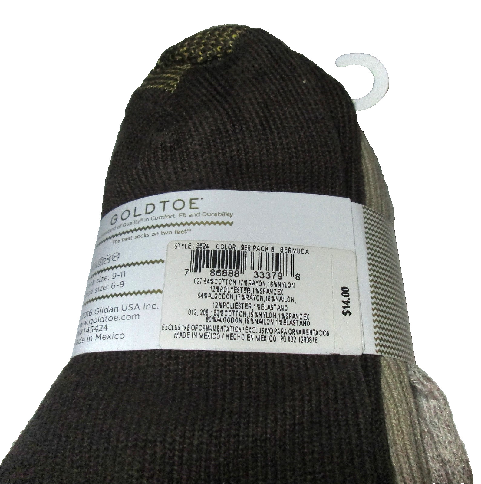 3 Pairs Womens Gold Toe Bermuda Assorted Cotton Turn Cuff Socks