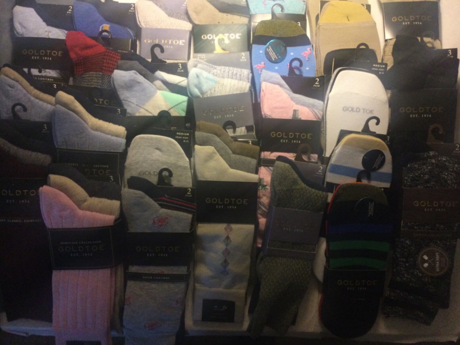 Gold Toe Men Dress Casual Socks Odor Control Designs New TagTan Pink Blue Black