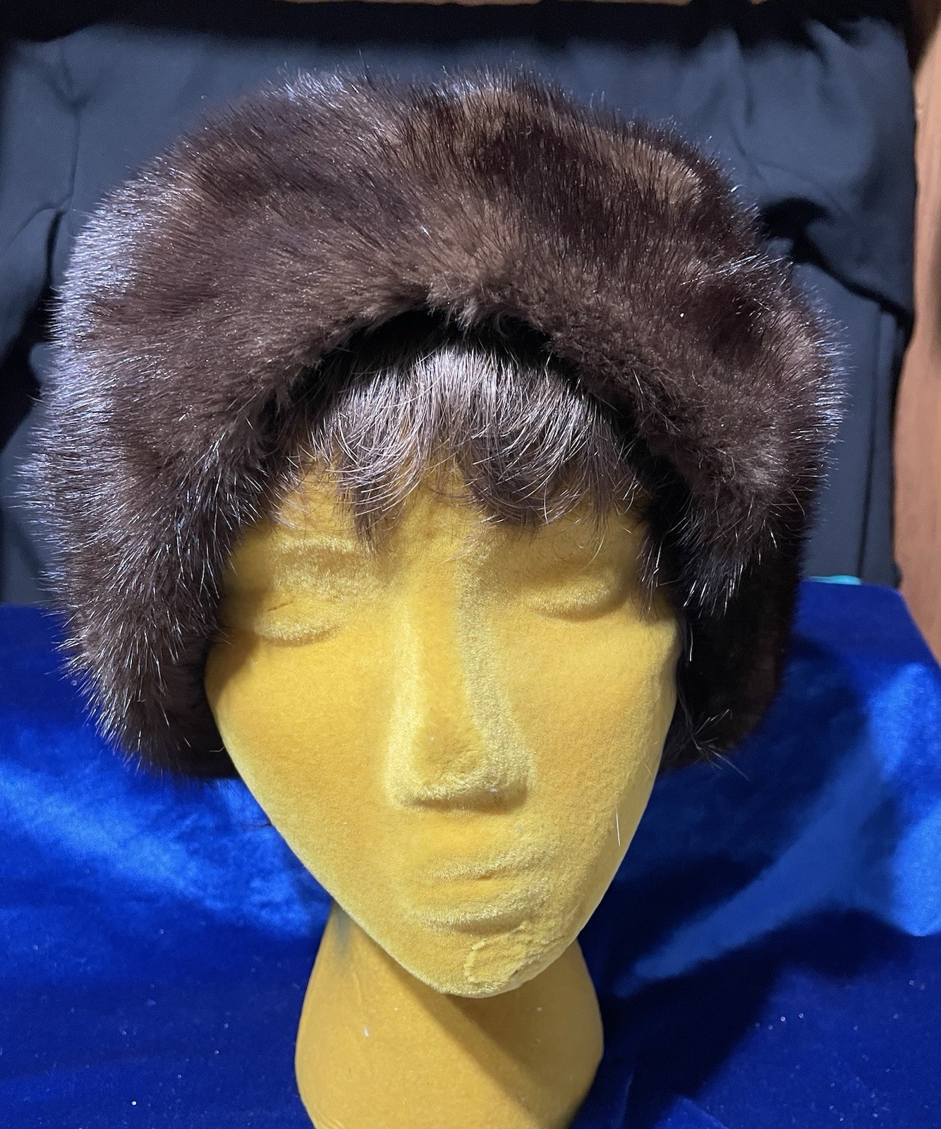 Brown Mink Hat By Regency New York Satin Lined Cold Weather Classic