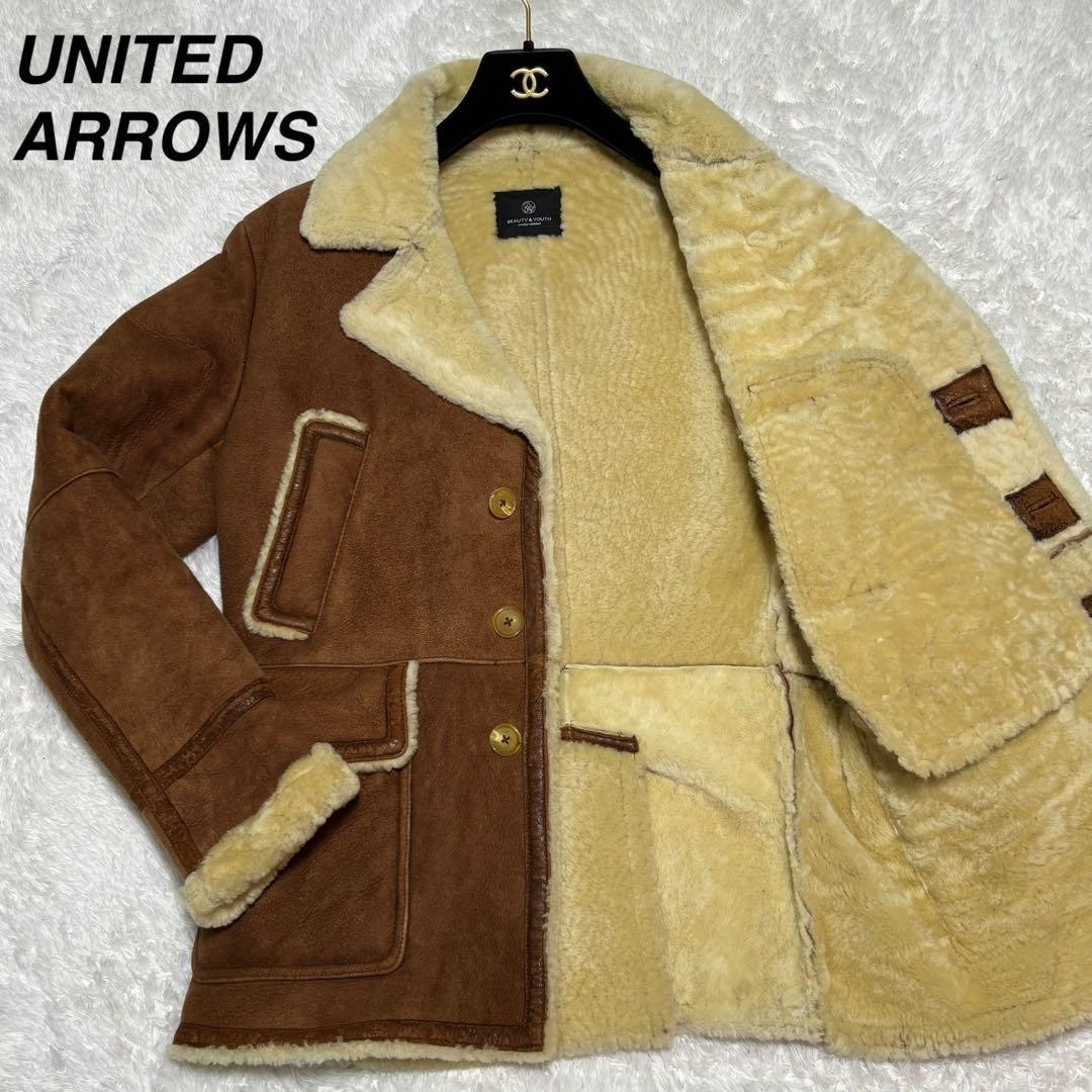 Authentic UNITED ARROWS Leather Brown Coat Pre Owned Good Condition Japan