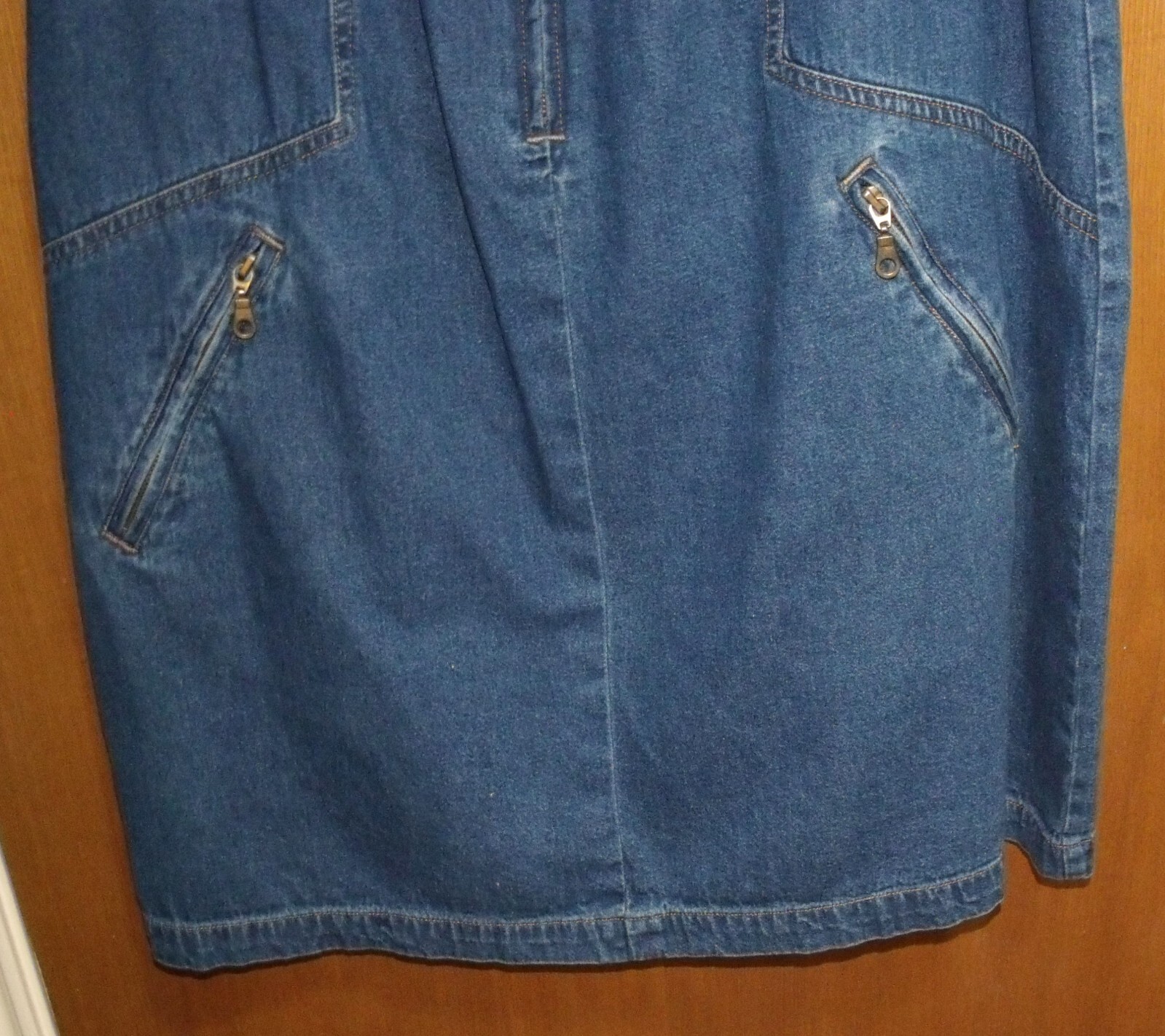 Vintage women’s Stone Washed blue denim Zip up Dress, TY original wear, Size 18