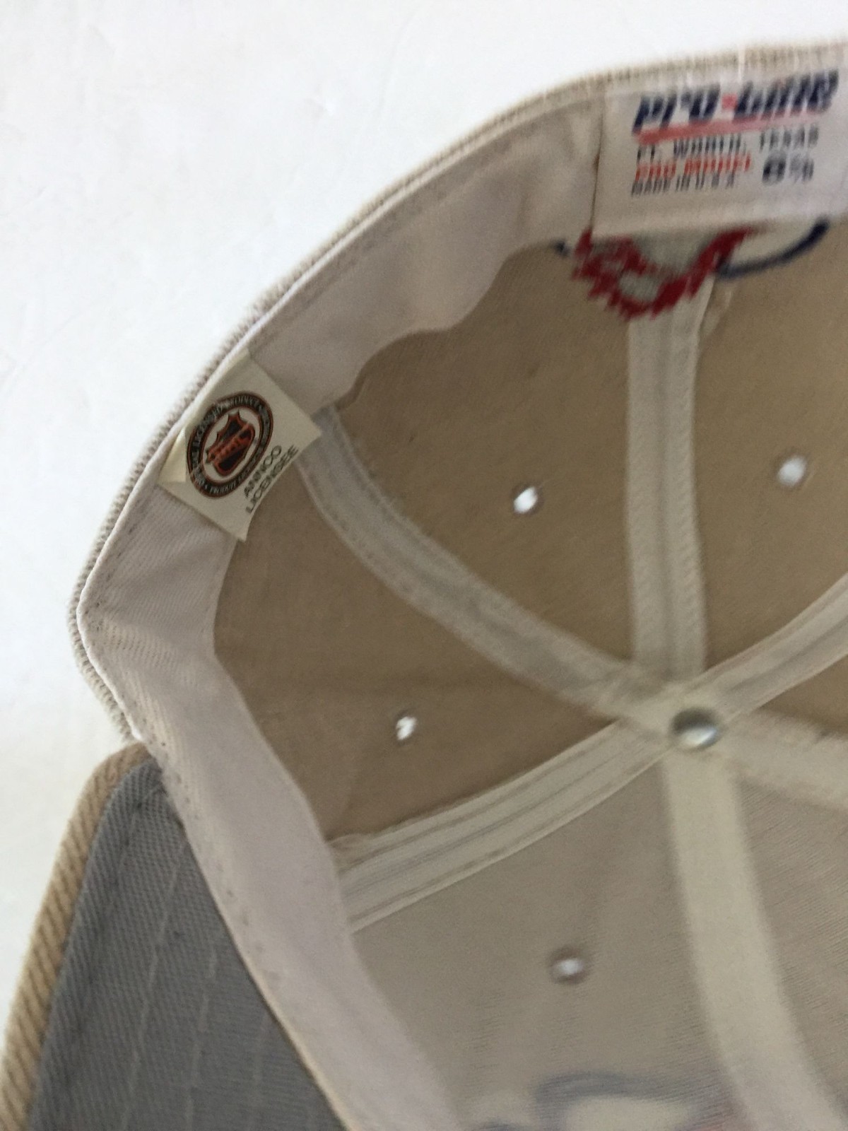 Vintage Pro-Line Pro Model Colorado Avalanche Khaki Beige Baseball Cap Hat 6 7/8