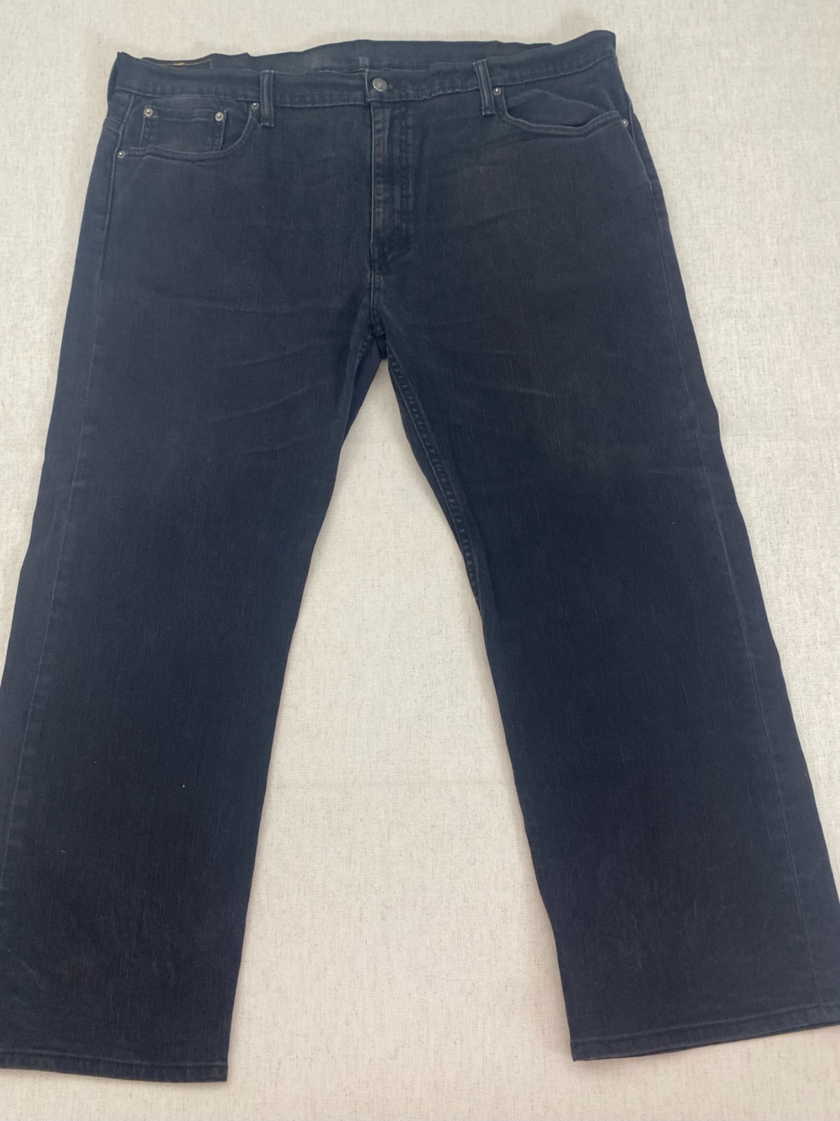 Levi’s 567 Jeans Mens 42×32 Black Denim Straight Fit Stretch Classic Casual Zip