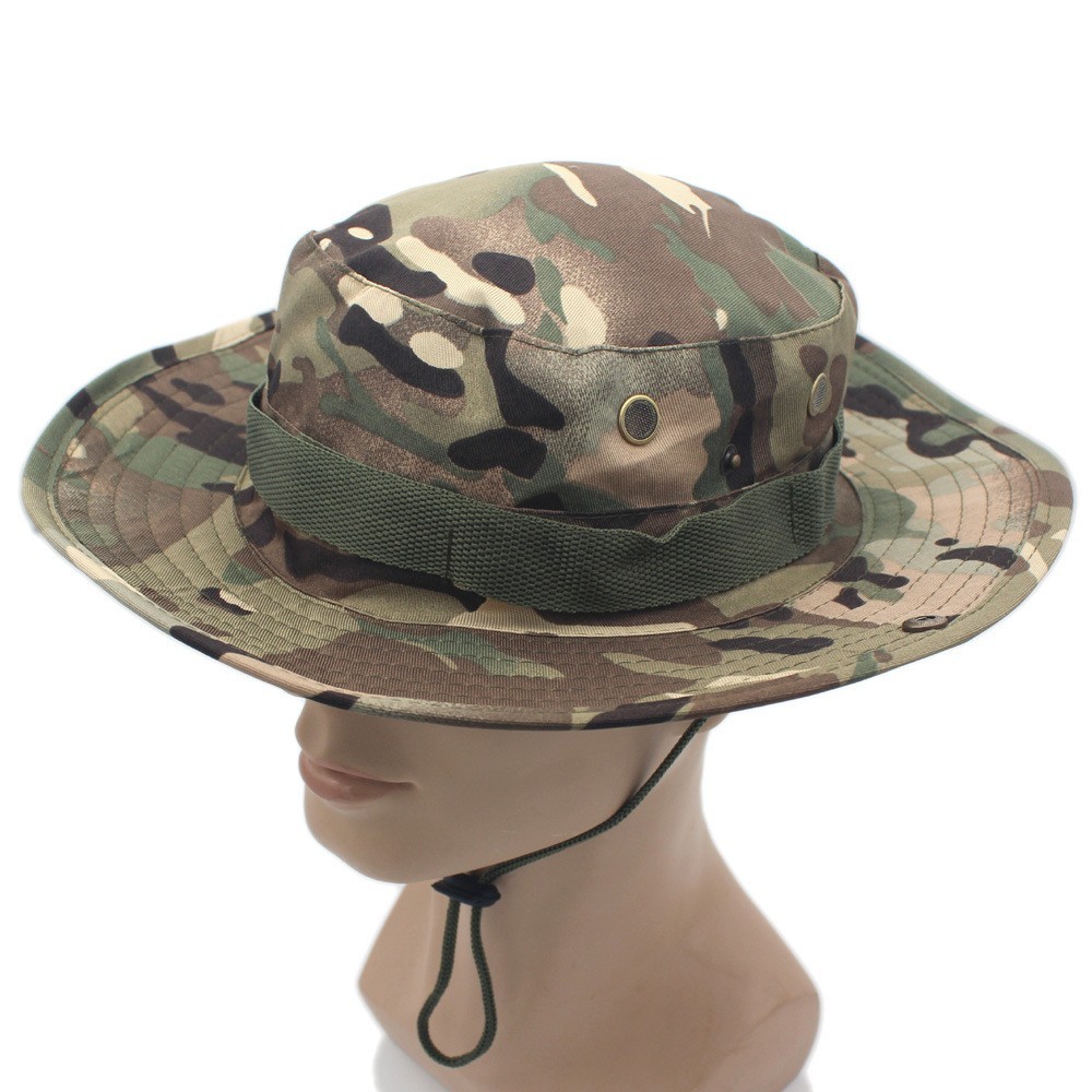 Tactical Boonie Hat Bucket Cap Military Camo Wide Brim Sun Bush Booney Fishing