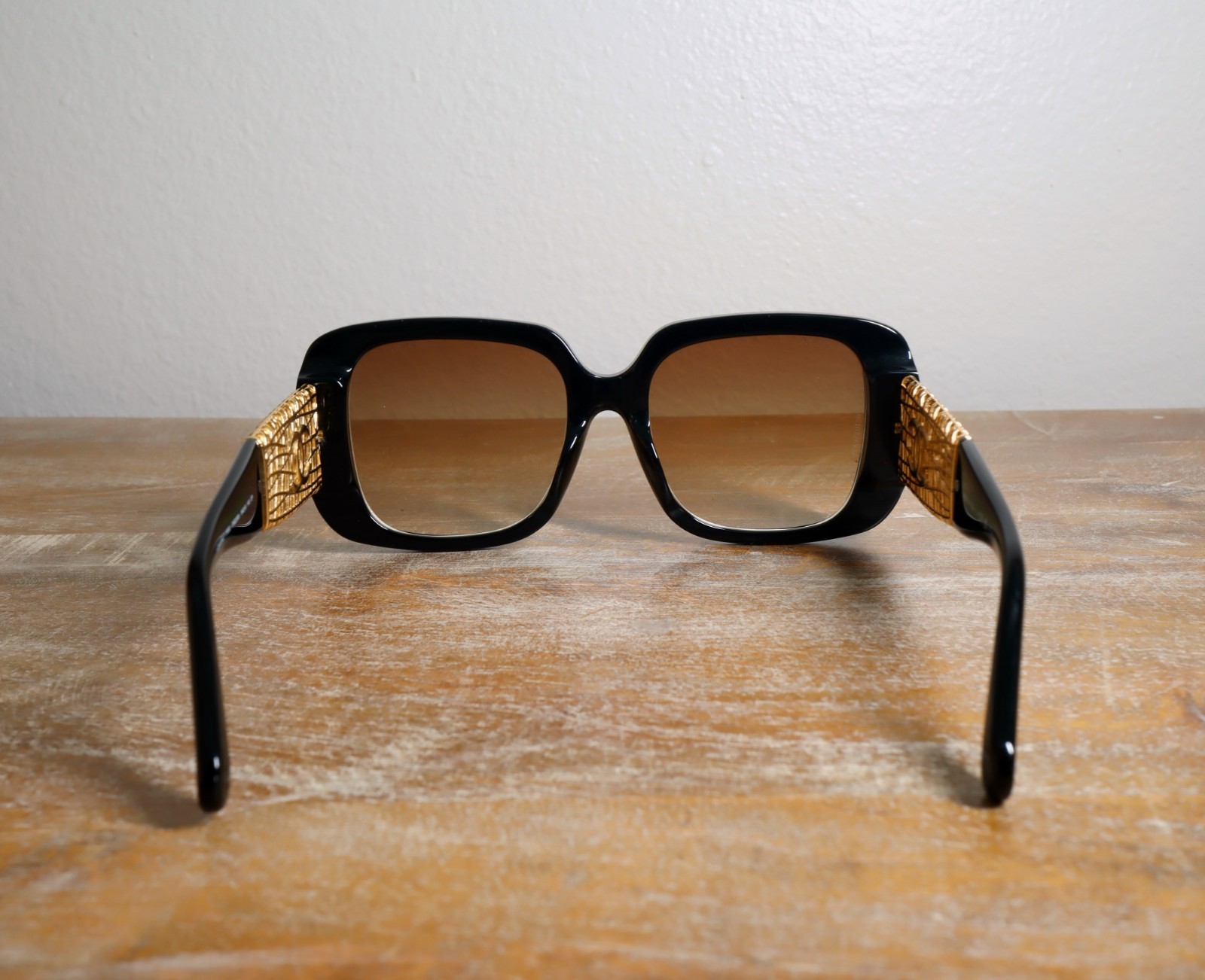 CHANEL CH5532 Urban Vintage Square Sunglasses 54mm Black/Brown Polarized Lens
