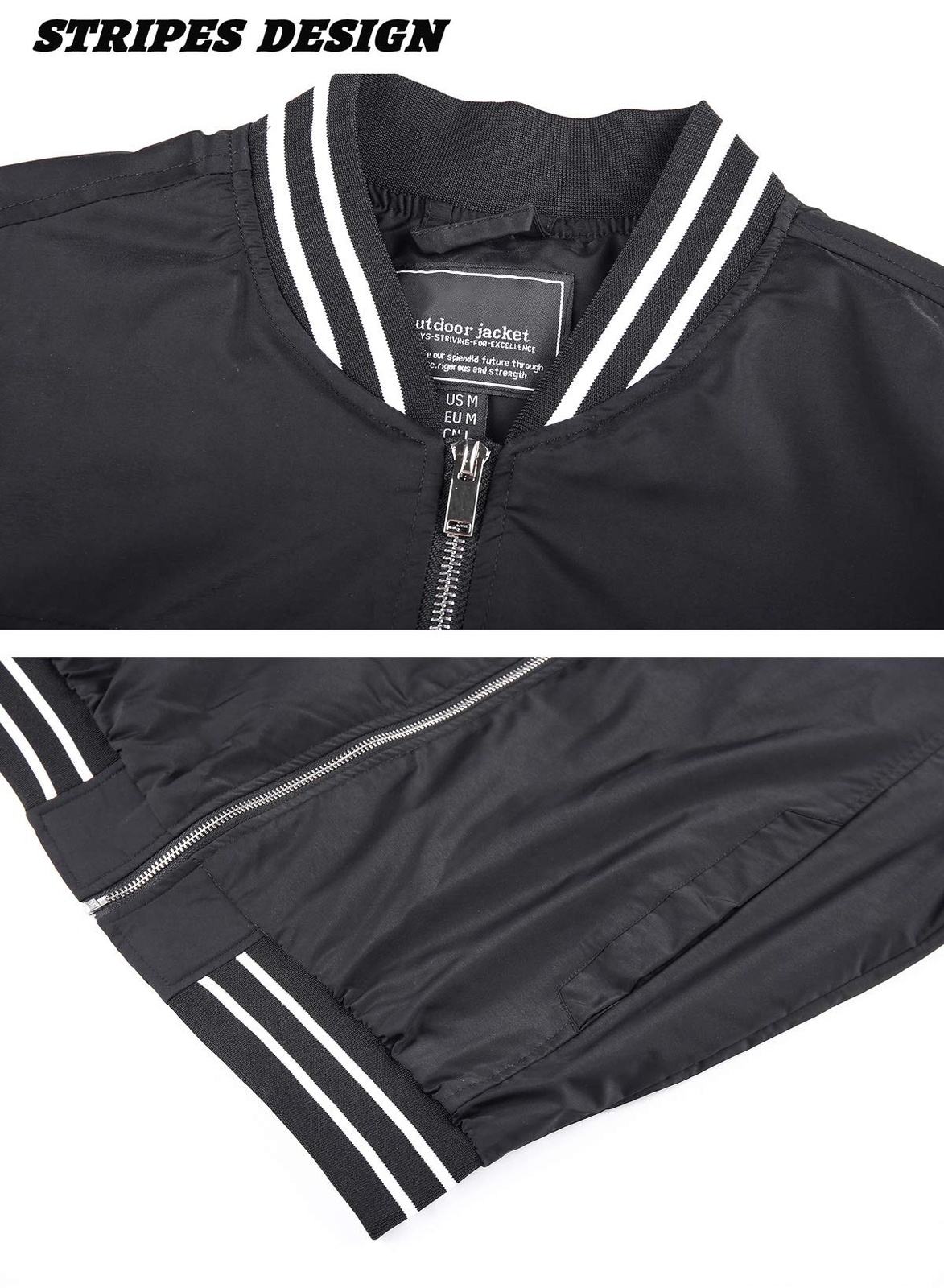 Full Zip Bomber Jackets Men’s Casual Military Jacket Pilot Flying Coats Outwear
