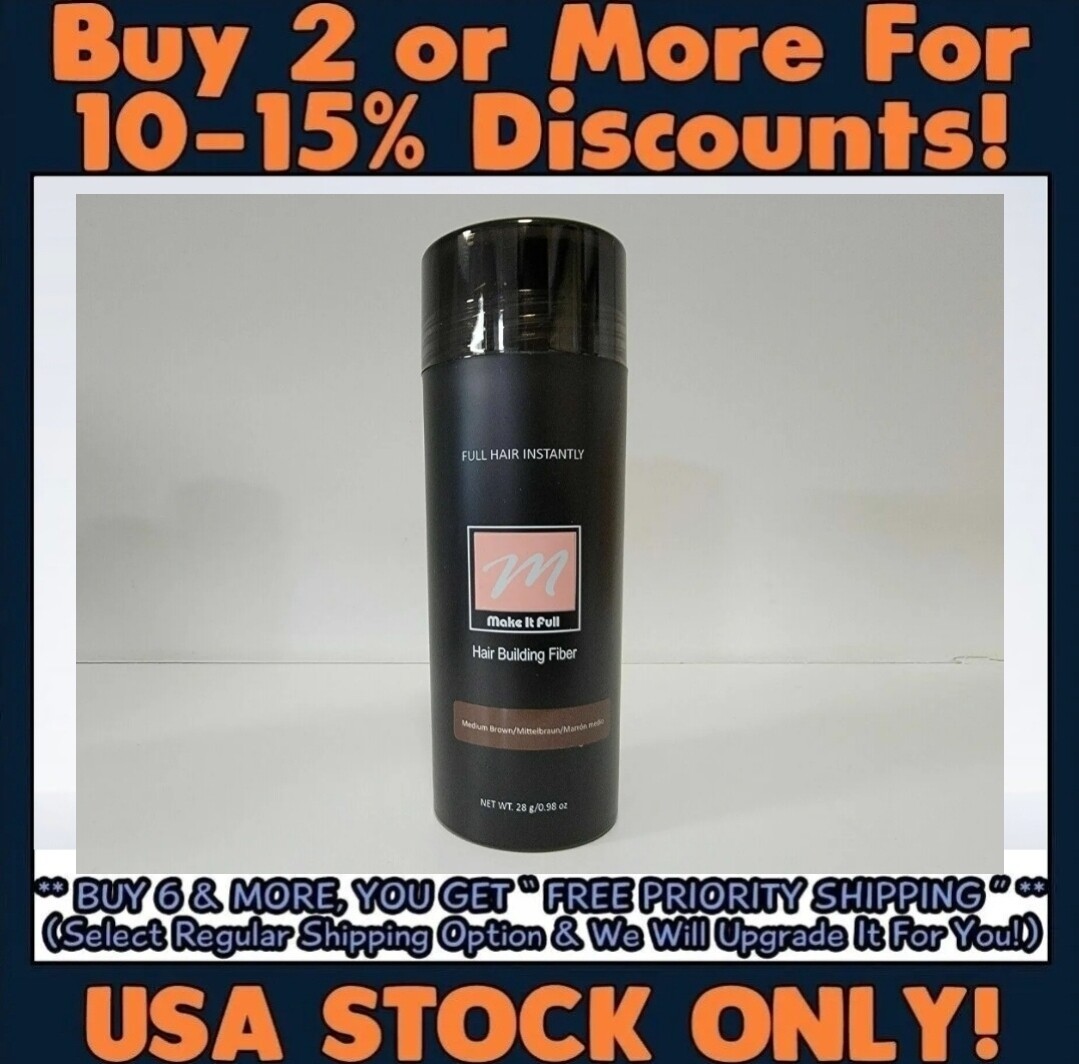 MakeitFull Hair Building Fibers Black Dark Medium Light Brown
