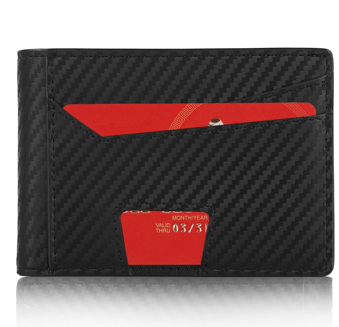 Slim Wallets for Men, Mens Wallet Leather Money Clips, Bifold Novelty black