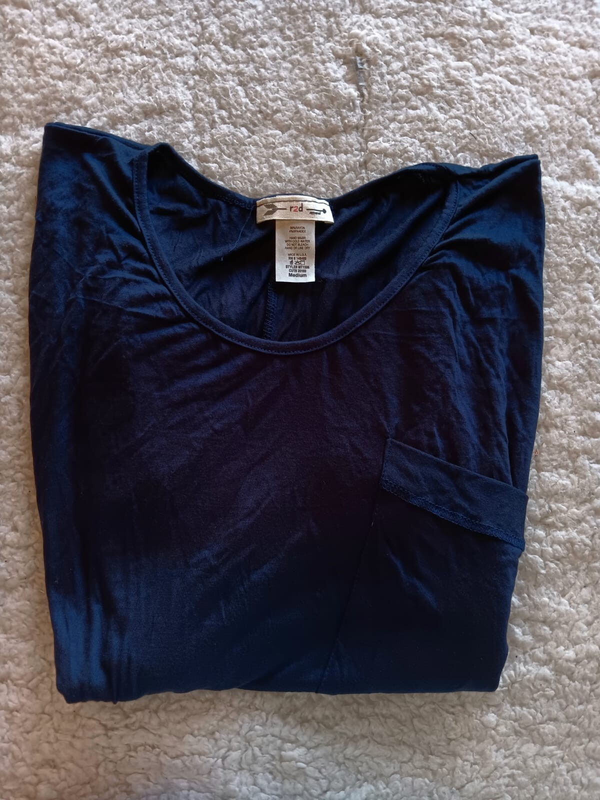 R2D Apparel Women’s (M)Navy Blue Short Dolman Batwing Sleeve Casual T-Shirt NWOT