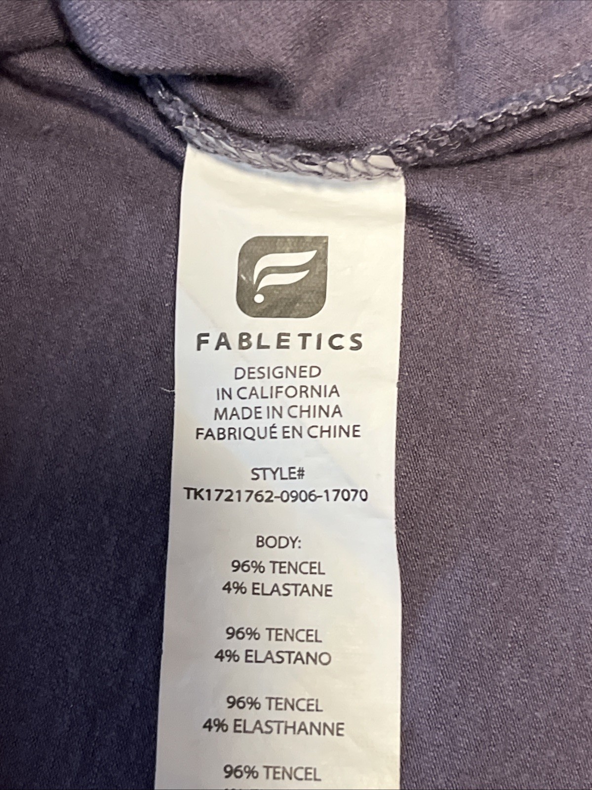 fabletics tank top XXL