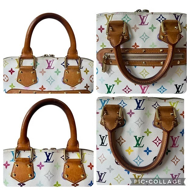 US Seller! Authentic Louis Vuitton Murakami vintage multicolor white Blanc Alma