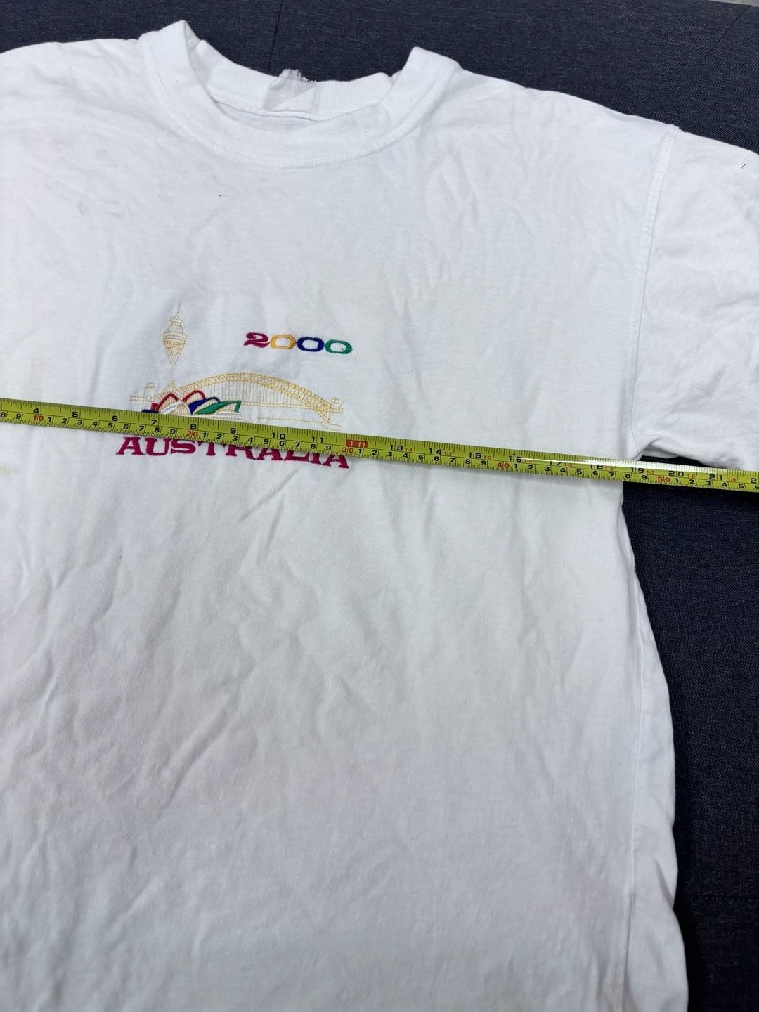 Vintage 2000 Australia Sydney Olympics Embroidered White T-Shirt