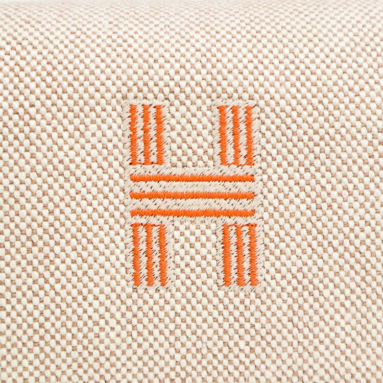 Hermes Bride A Brac PM Handbag Pouch Vanity Bag 7.9in Canvas Natural Orange 99