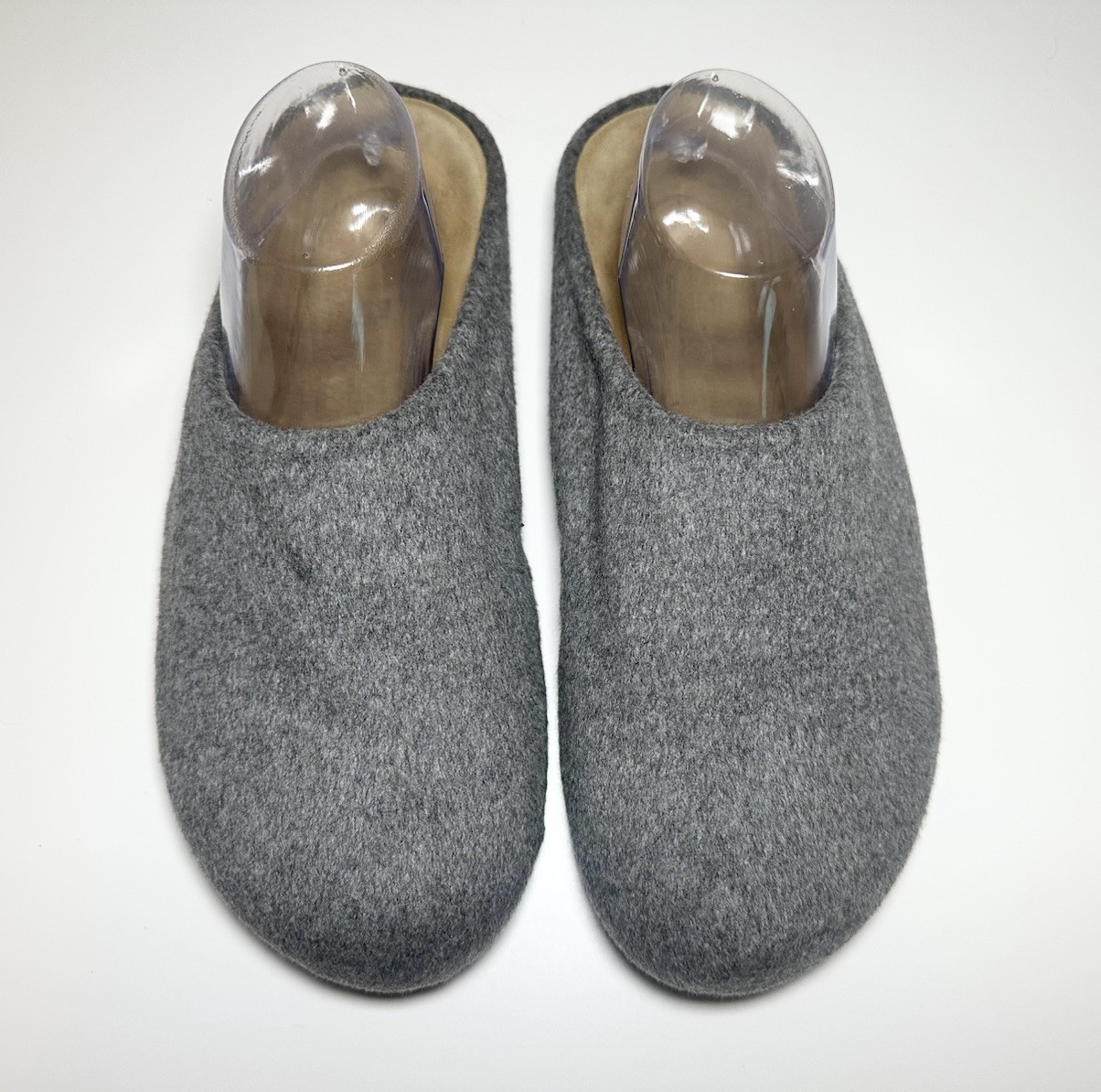 THE ROW Hugo Wool Cashmere Blend Dove Gray Slippers Clogs Shoes IT 41.5 US 11.5