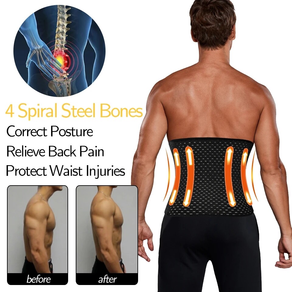 Men’s Waist Trainer Body Shaper Tummy Girdle Belt Belly Fat Burner Corsets S-3XL