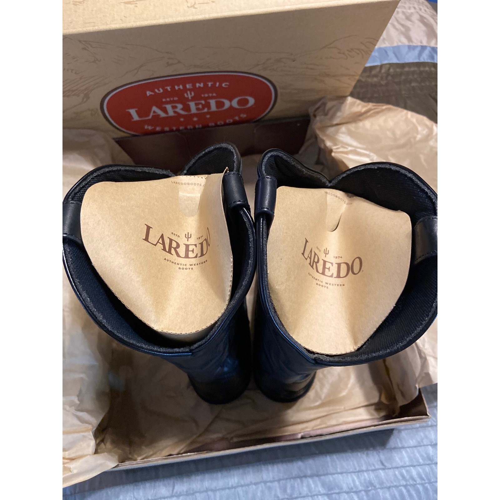 Laredo Men’s black 12 VP Stitch leather cowboy boots size 10 NWOT