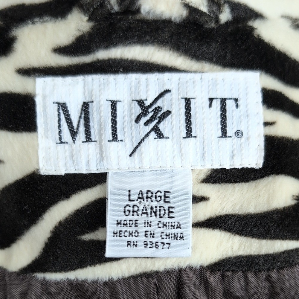 Zebra Print Long Trench Coat New LG Mob Wife Maximalists Funky Edgy Button Front