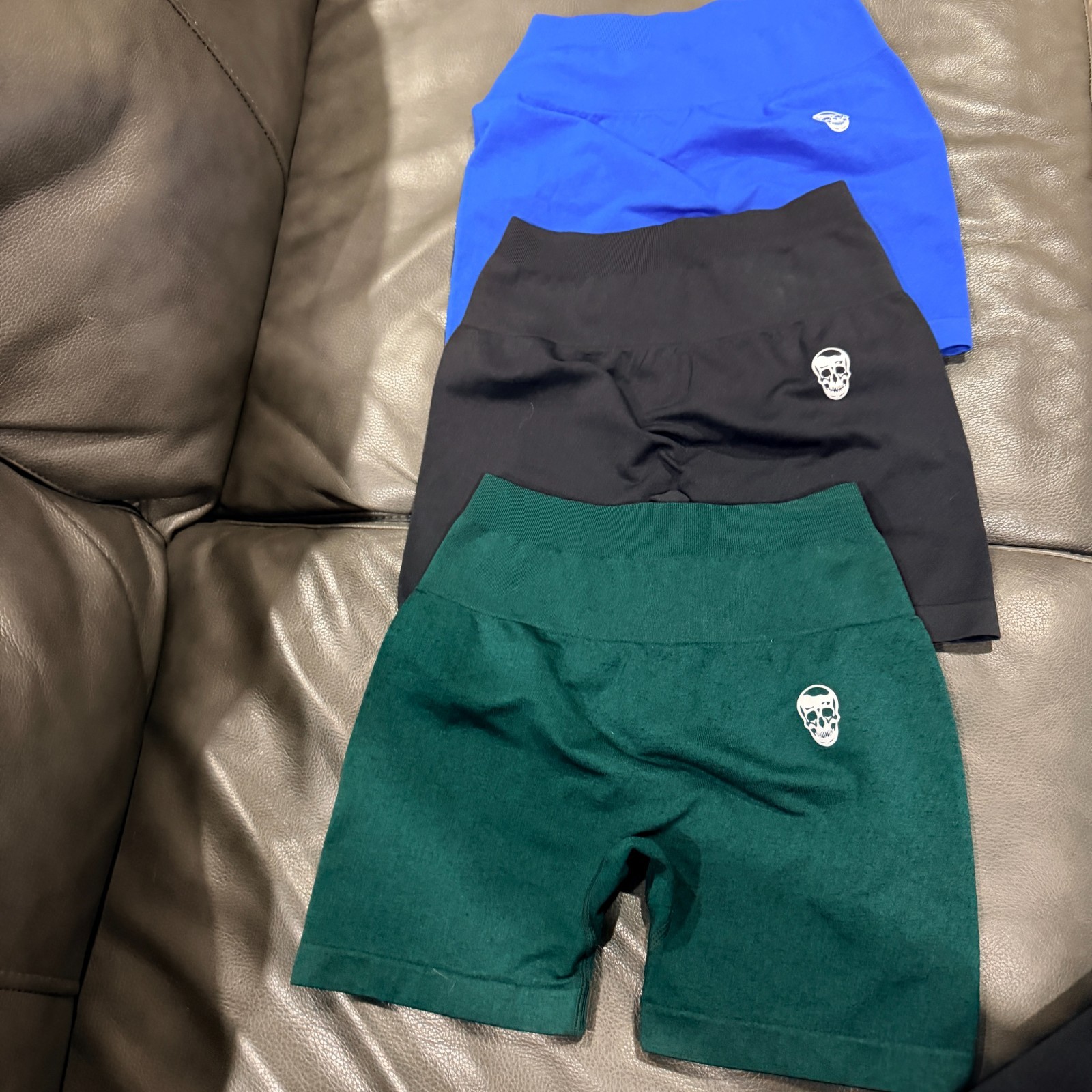 Gymreapers Infinity Seamless Shorts 3-Pack Womens XS NWT Blue Black Green 3.5″