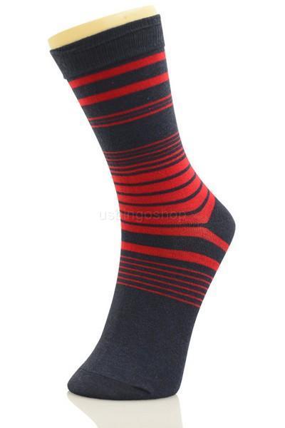 12 Pairs Yst12-5 New Cotton Men Striped Style Dress Socks Size 10-13 Multi Color