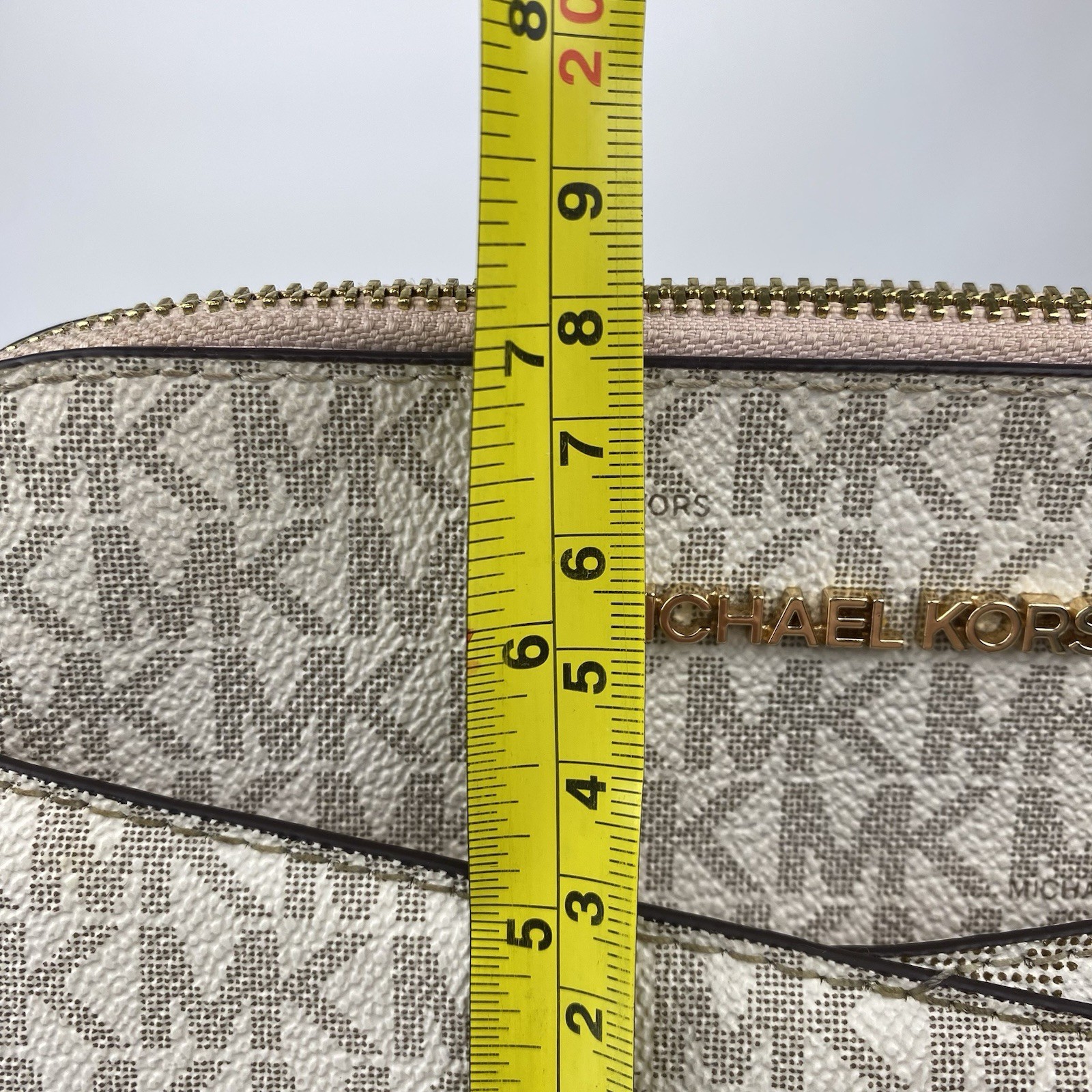 Michael Kors Mercer Logo and Leather Accordion Crossbody Bag Pink Medium
