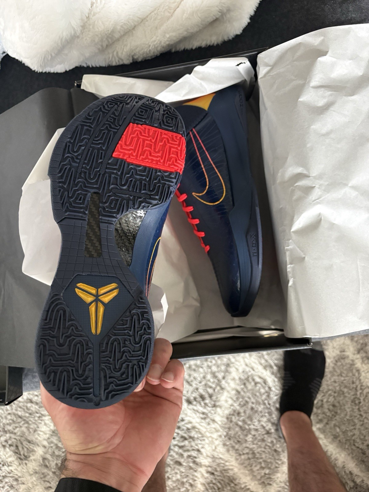 Nike Zoom Kobe 5 Protro Caitlin Clark Indiana Fever Blue/Red/Yellow IM3207-400