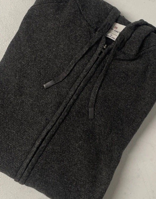 MODERN AMBITION Mens Full Zip Hooded Sweater Hoodie Jacket DARK GRAY MEDIUM