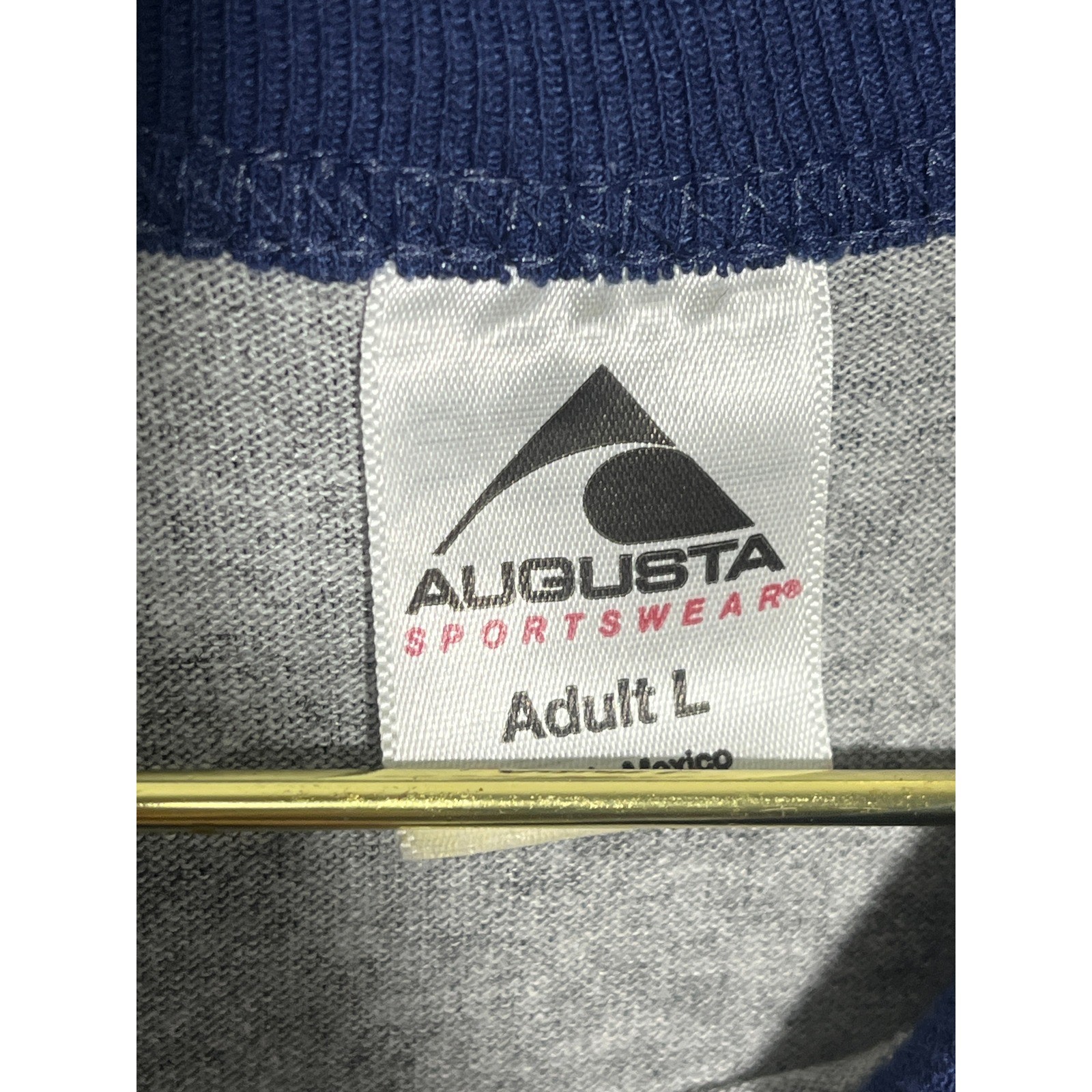 Augusta Sportswear Teamwork Makes The Dream Work Raglan Baseball Tee Gray Navy L
