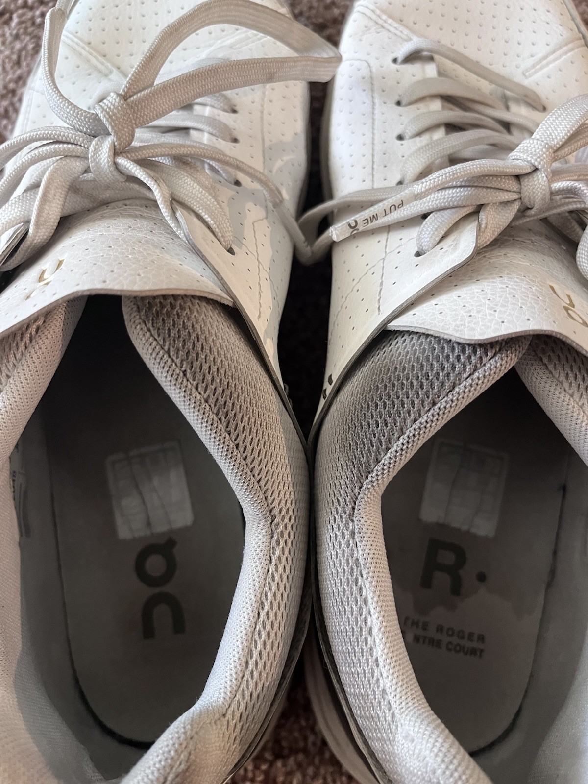 On Cloud The Roger Advantage White Leather Sneakers Men’s Size 13