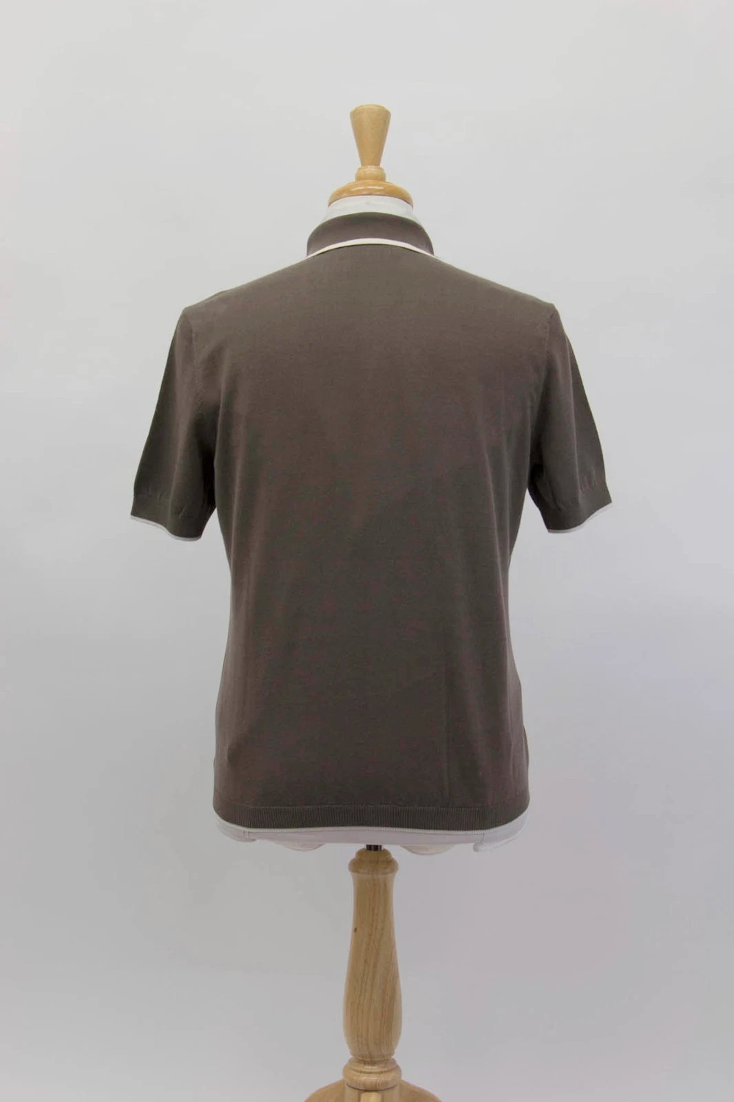 NEW Brunello Cucinelli Men’s Short Sleeve Polo Sweater With Stitch Design