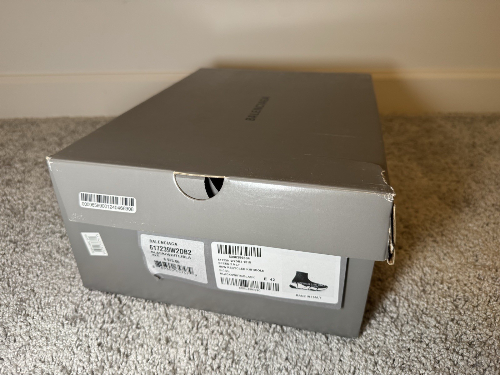 Size 42 EU / 10 US – Balenciaga Speed 2.0 Sock Runner Sneakers Black/White