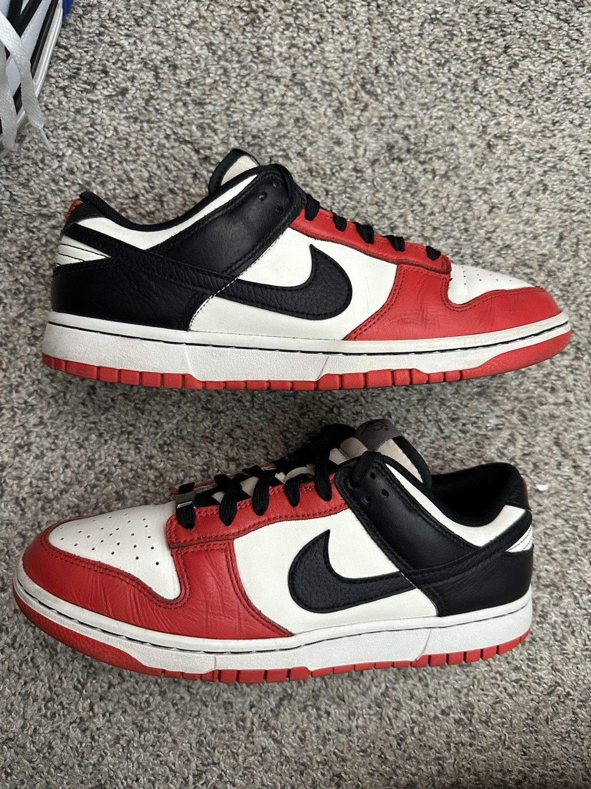 Nike Dunk Low EMB NBA 75th Anniversary Bulls 2021 Black Red White BRED – Size 9