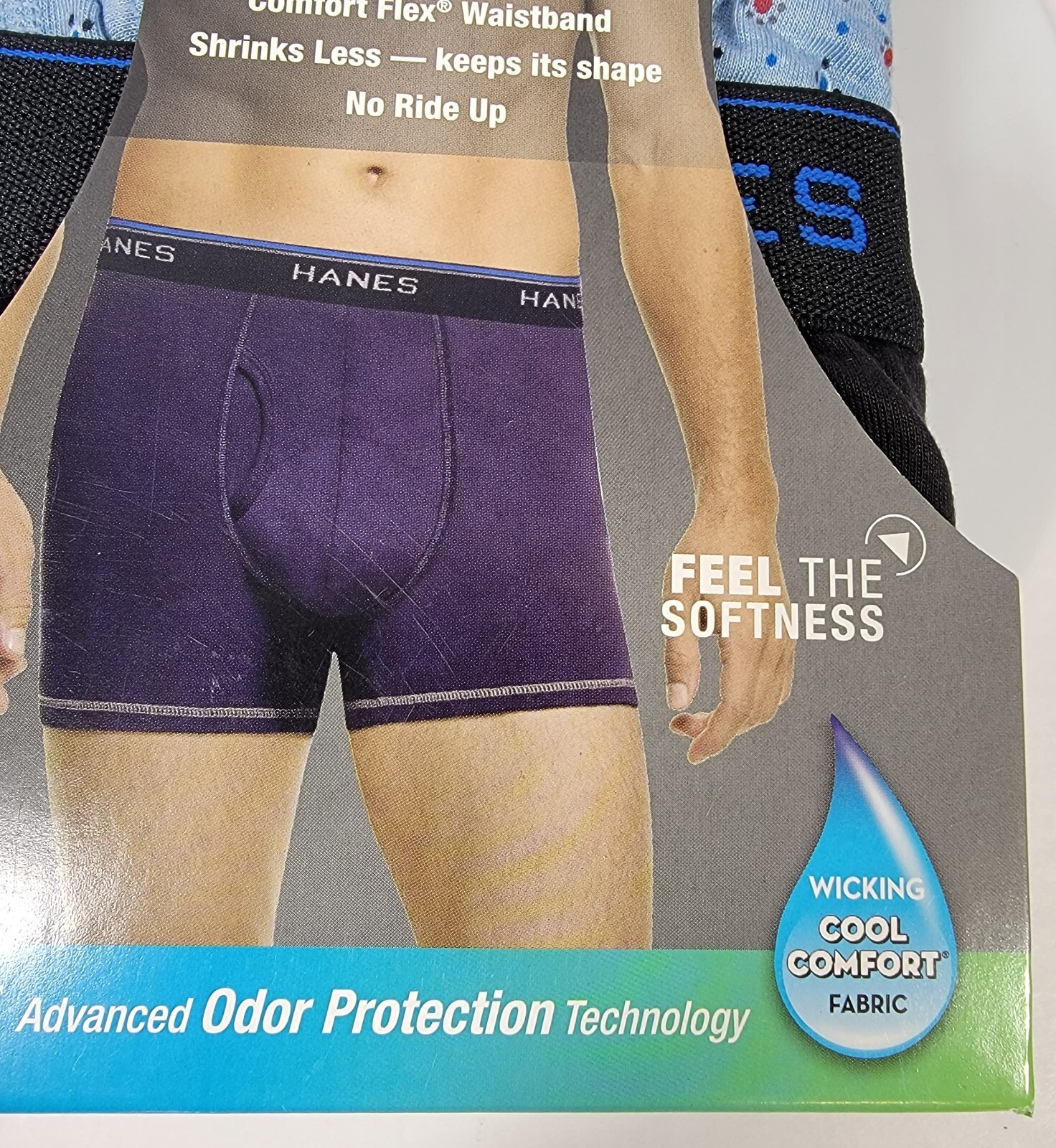 Hanes Tagless Boxer Briefs Men’s S (28-30″) ComfortBlend 4-Pack Assorted Designs