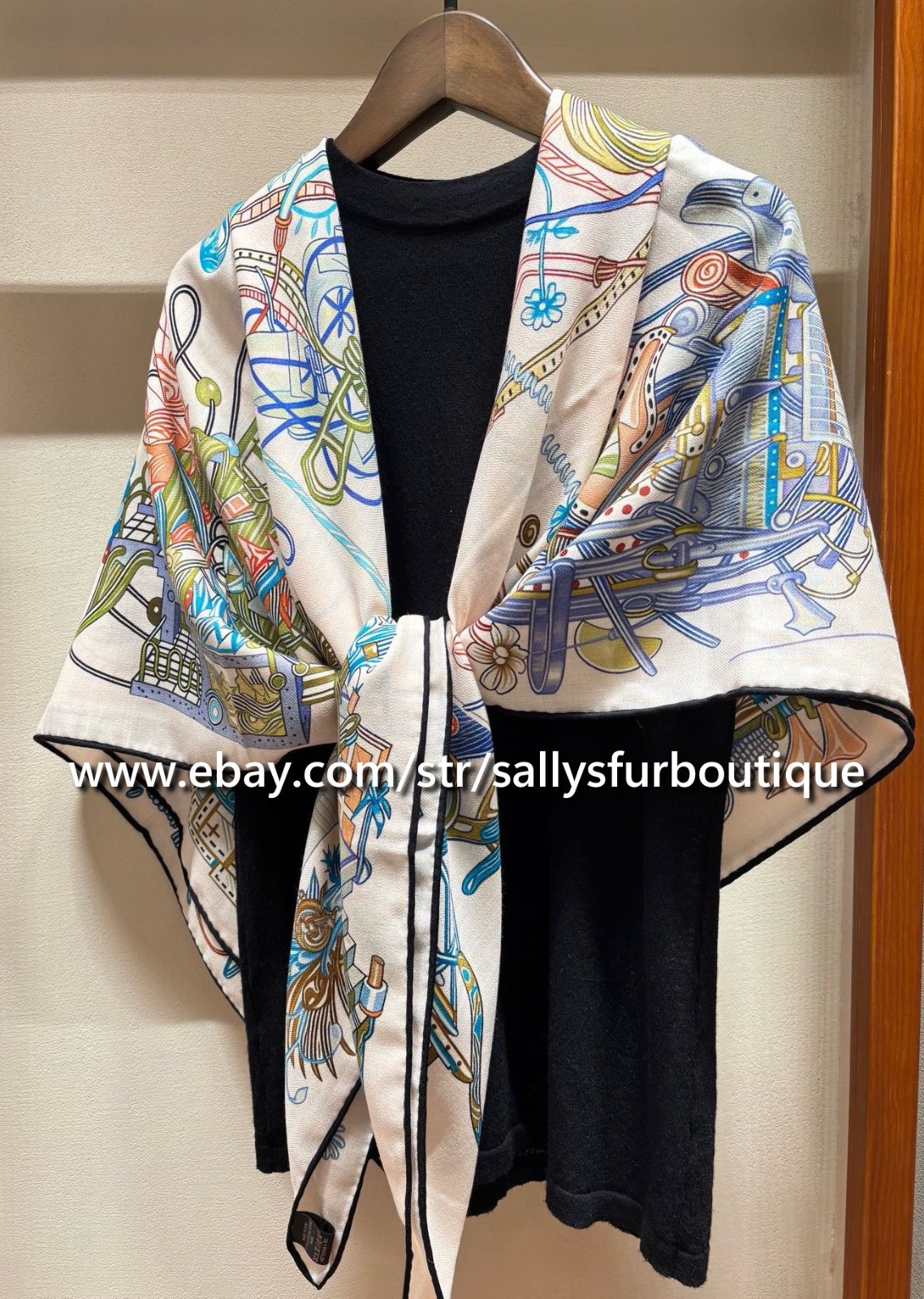 2026 Sallys 70% Cashmere 30% Silk Wrap Scarf Future Print Double Face Shawl 53″