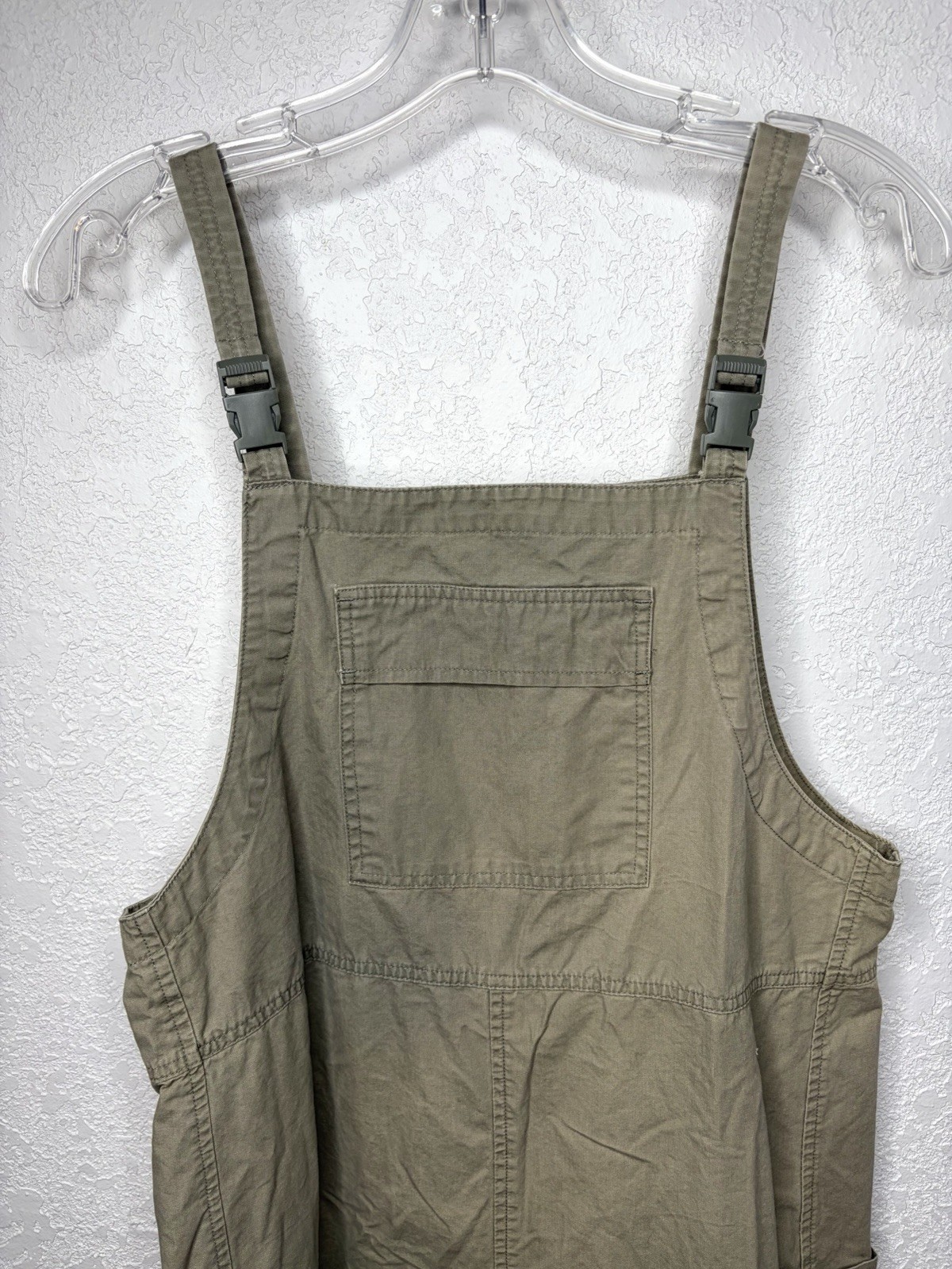 Vintage Faded Glory Khaki Overall Dress Women’s Size M Jumper Long Cottagecore