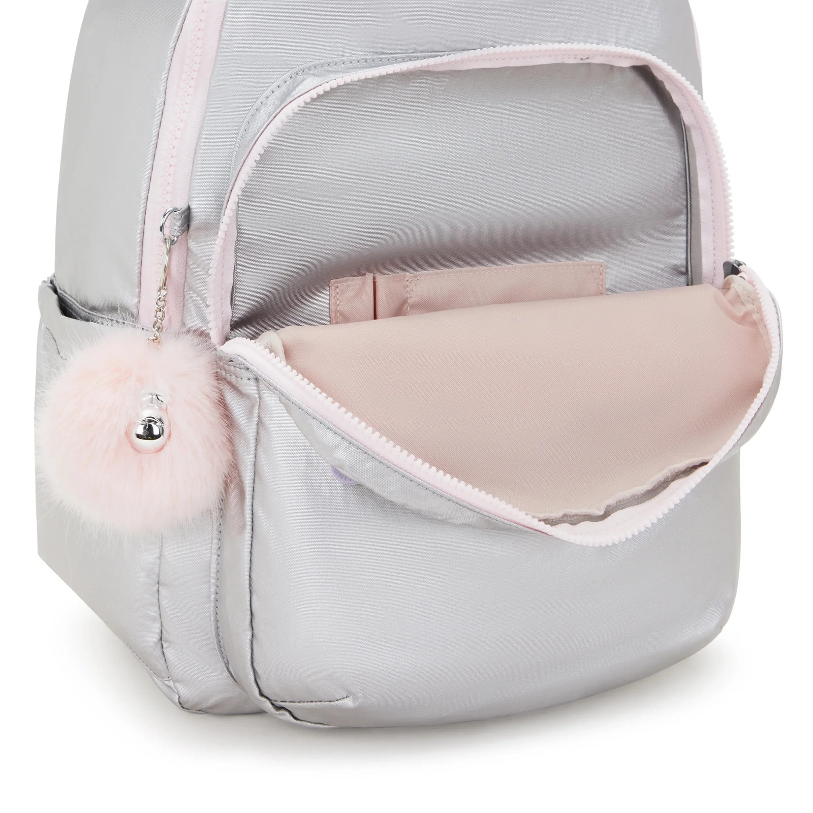 Kipling Seoul Large 15″ School Laptop Metallic Backpack Met Zip Pockets