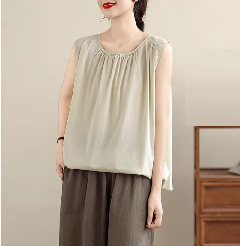 Summer Womens Casual Loose Sleeveless Shirts Tops Blouse Waistcoat Vest