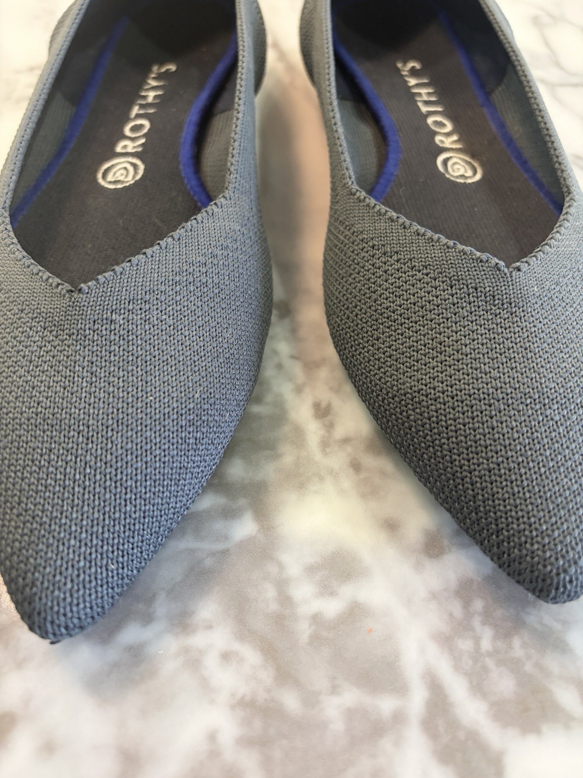Rothy’s The Point Shoes Womens Size 8.5 Grey Knit Pointed Toe Flats Ballet
