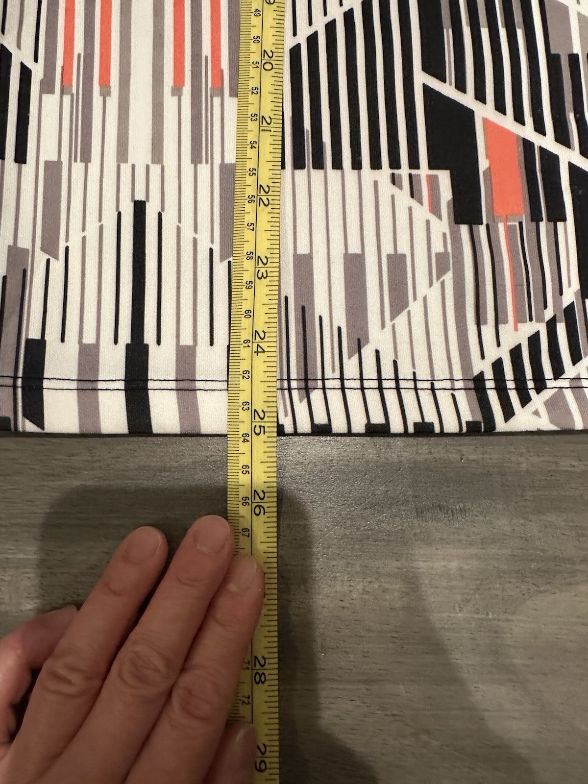 Massimo black, white, gray, and orange geometric pattern skirt in XS #midi