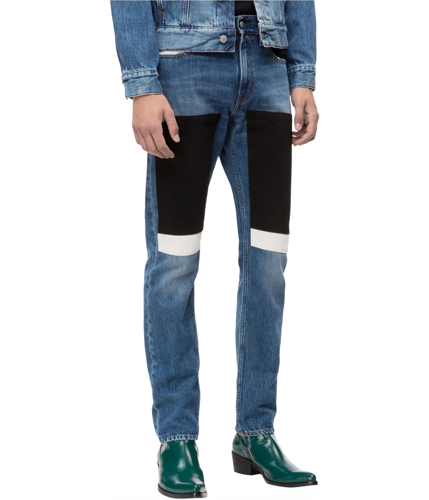 Calvin Klein Mens Colorblocked Slim Fit Jeans