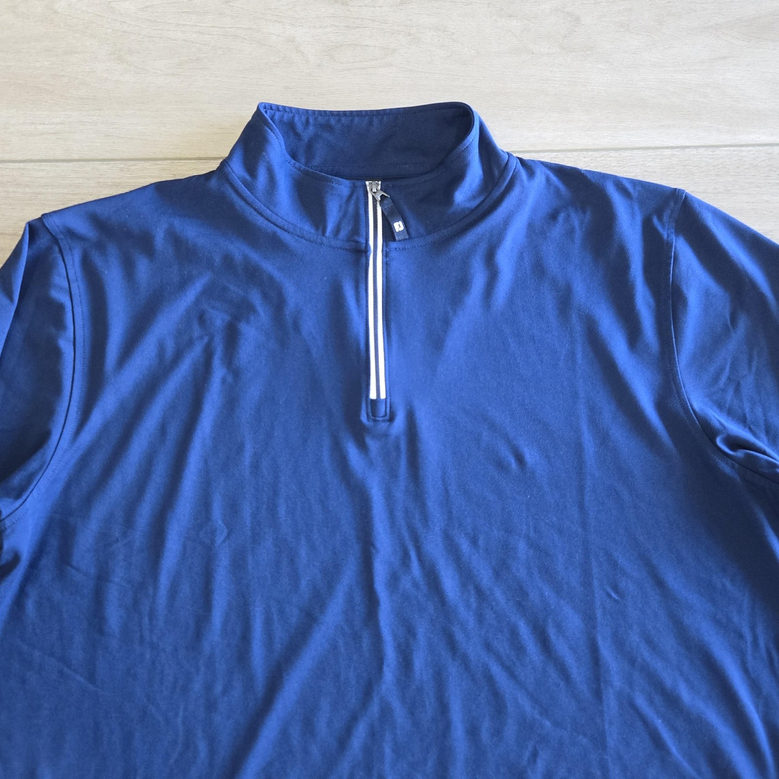 FootJoy Pullover Mens XL Blue 1/4 Zip Long Sleeve Golf Performance Shirt Top
